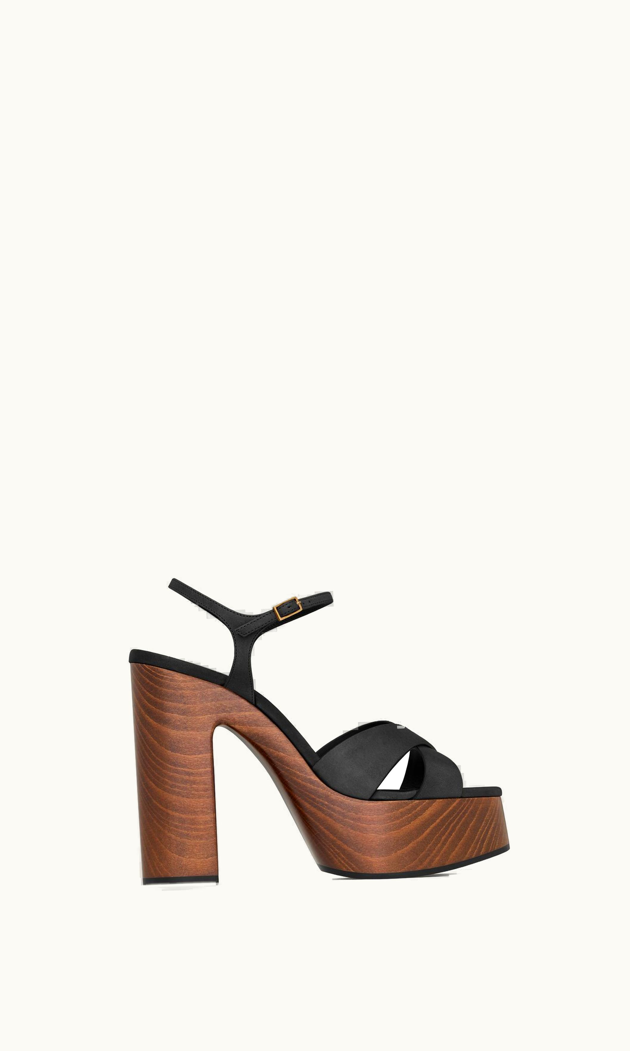 Saint Laurent Saint Laurent Bianca Platform Sandals In Smooth Leather Black