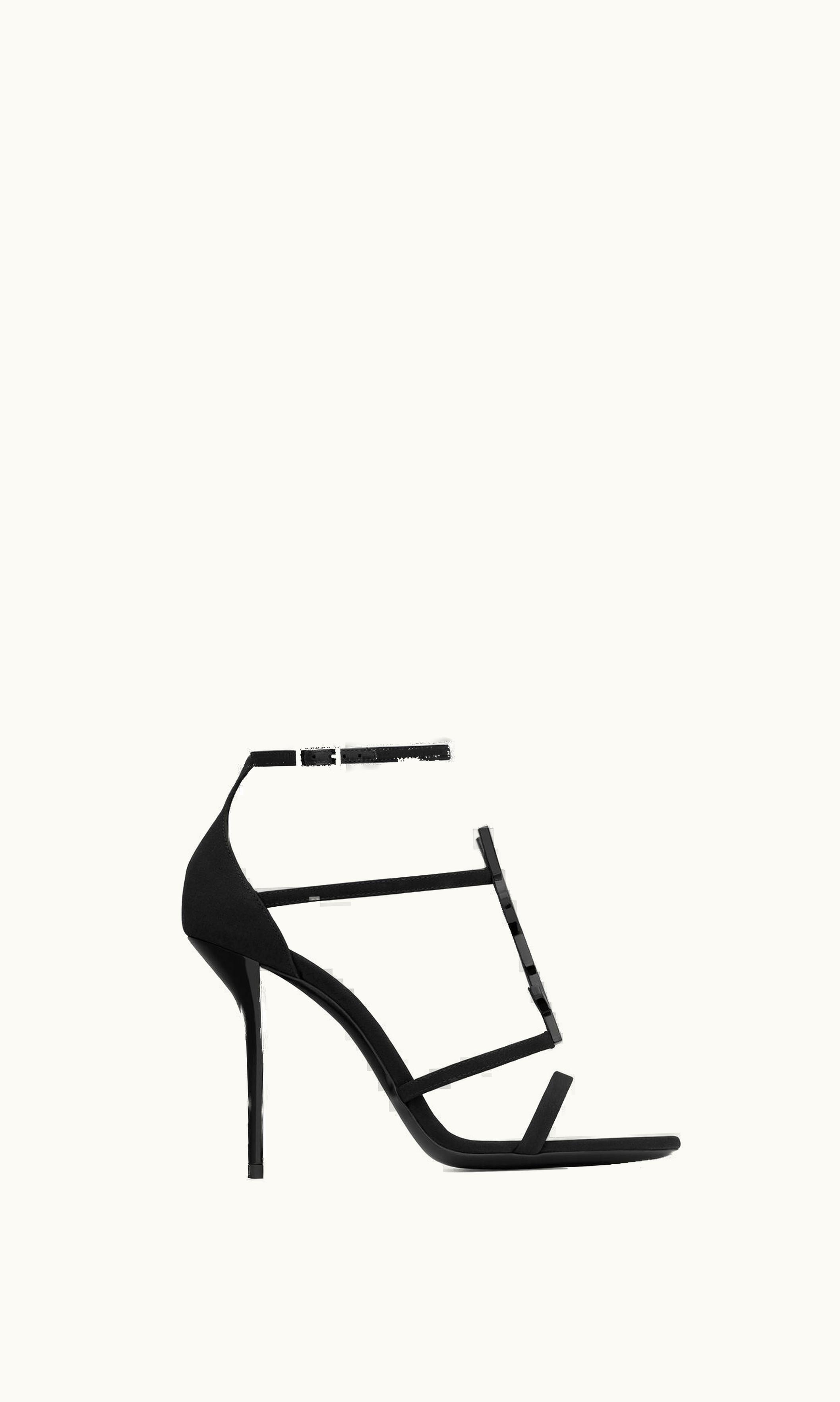Saint Laurent Saint Laurent Cassandra Sandals In Crepe De Chine Black
