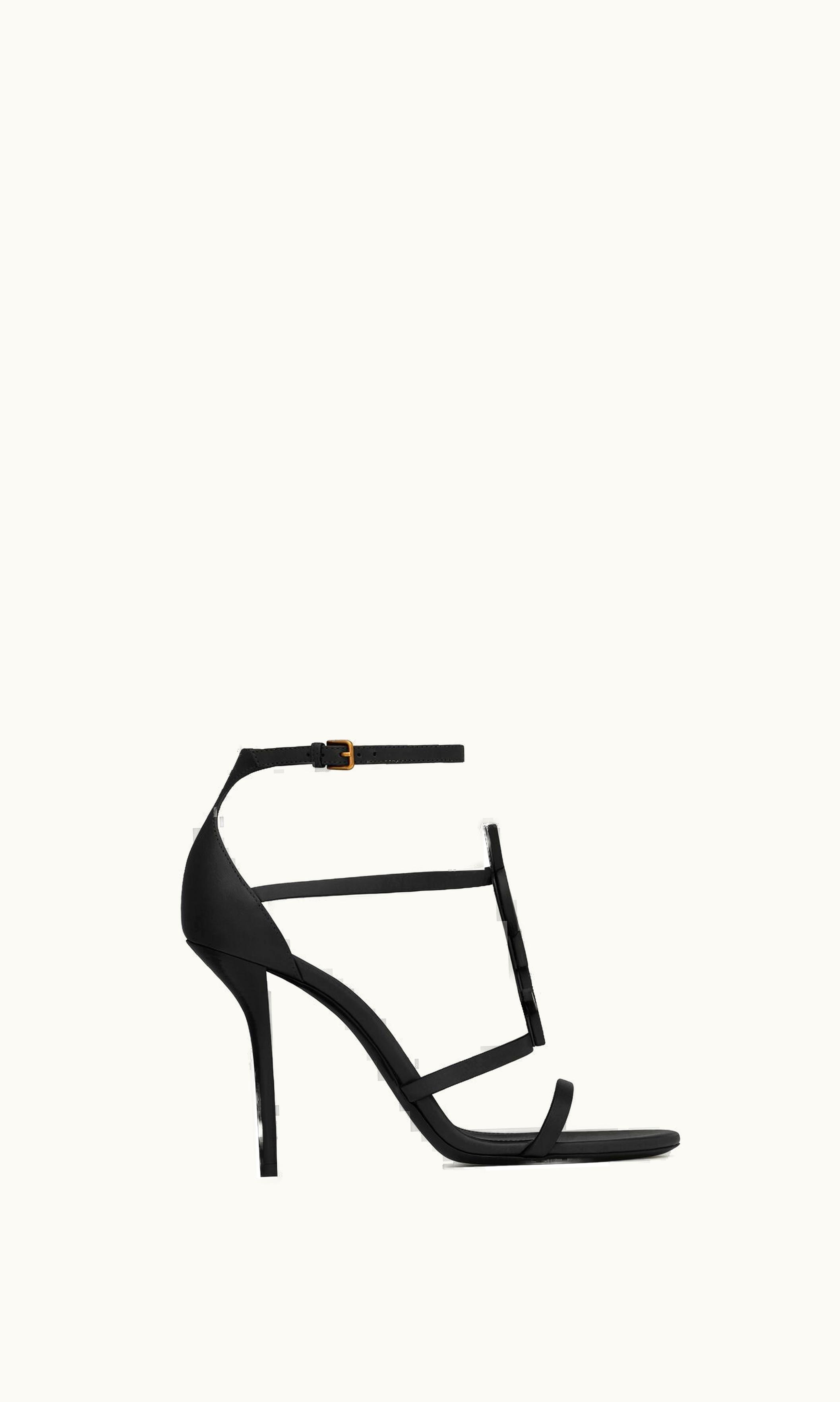Saint Laurent Saint Laurent Cassandra Sandals In Smooth Leather Black