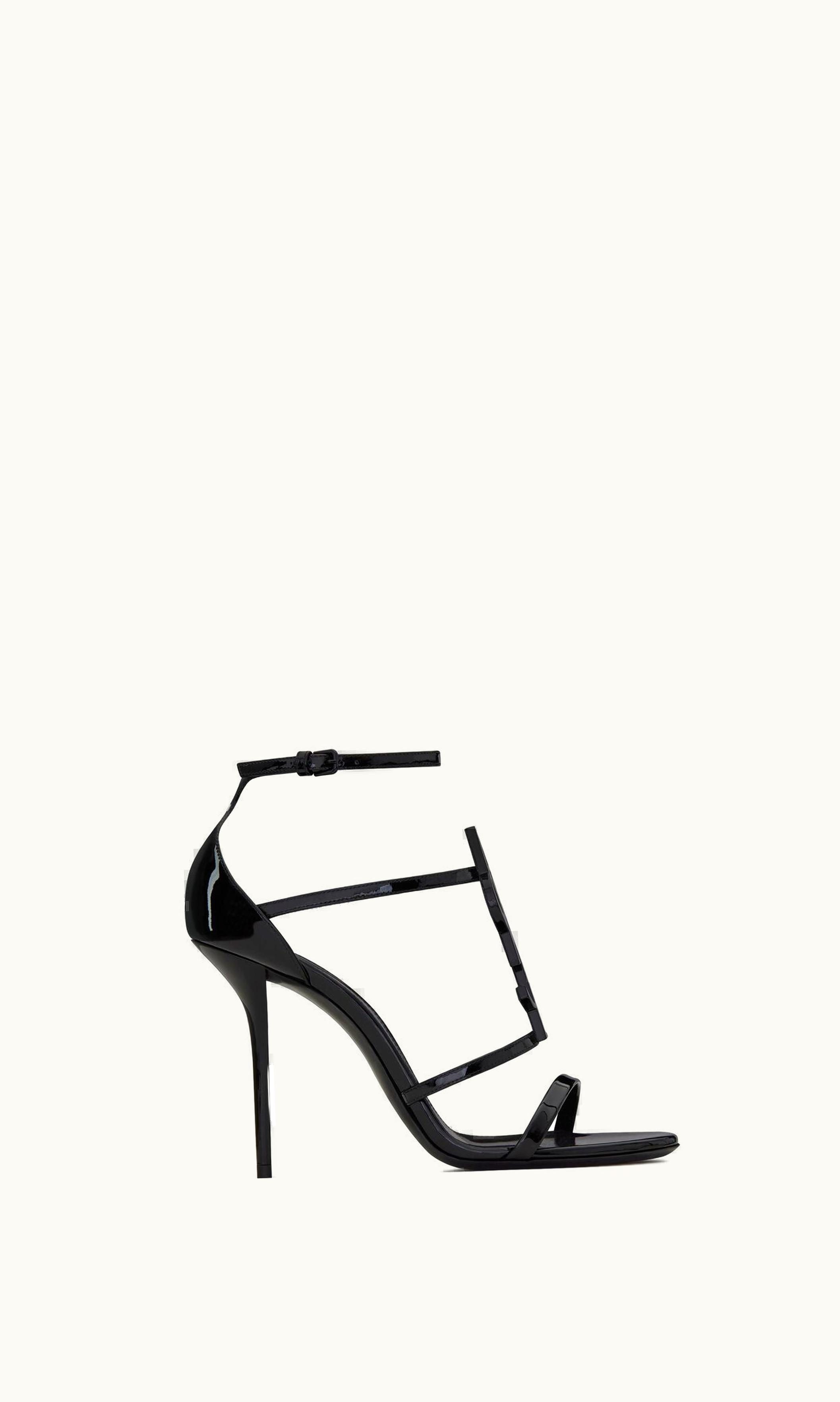 Saint Laurent Saint Laurent Cassandra Sandals In Patent Leather Black