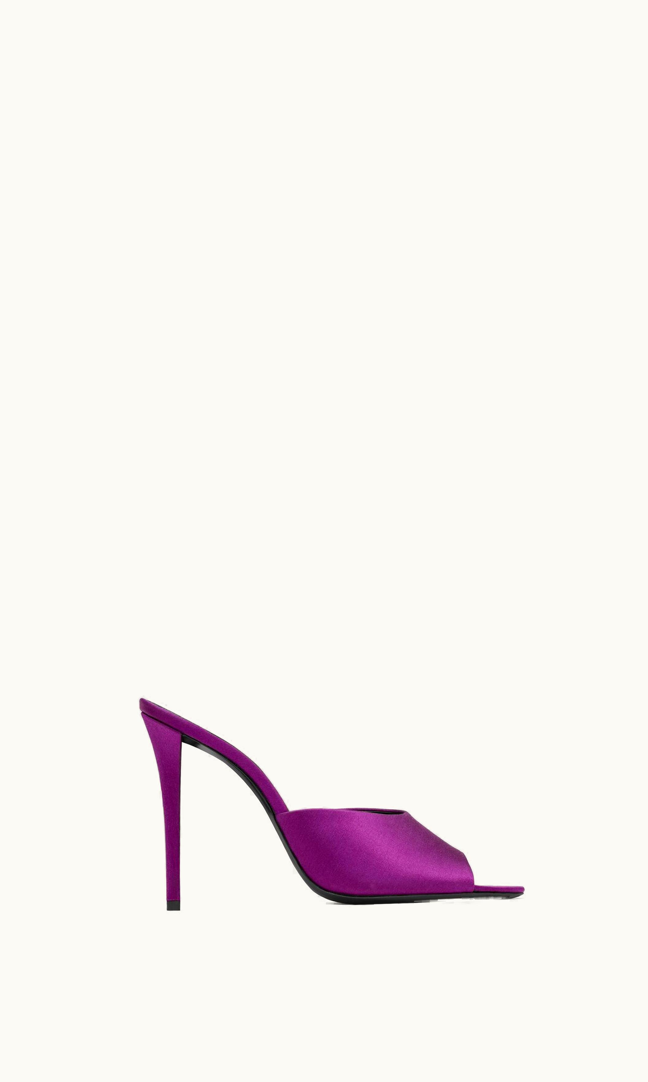 Saint Laurent Saint Laurent Goldie Mules In Satin Crepe Cyclamen