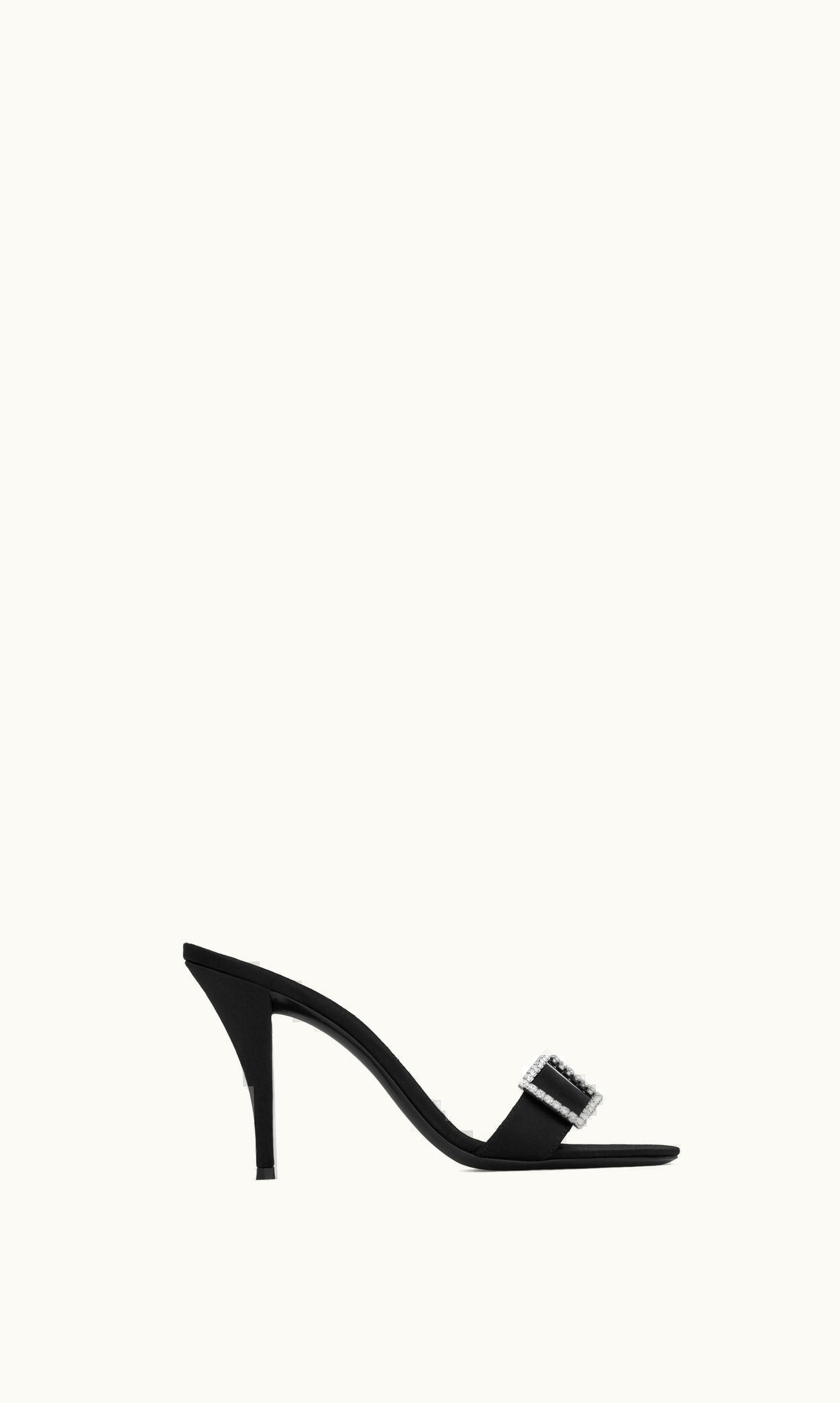 Saint Laurent Saint Laurent Simone Mules In Satin Crepe Black