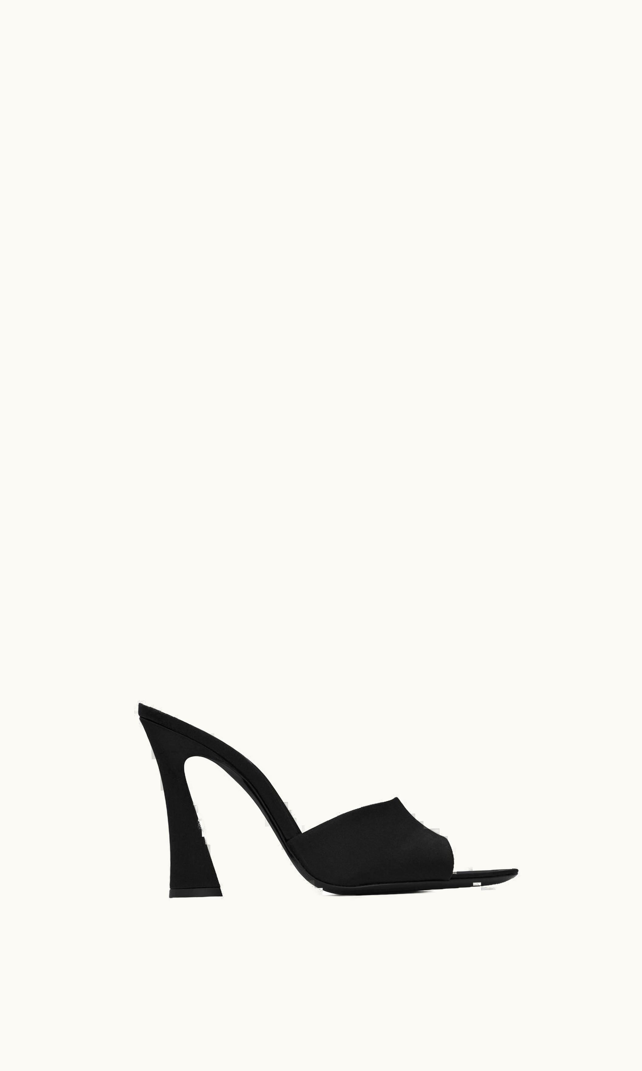 Saint Laurent Saint Laurent Suite Heeled Mules In Crepe Satin Black