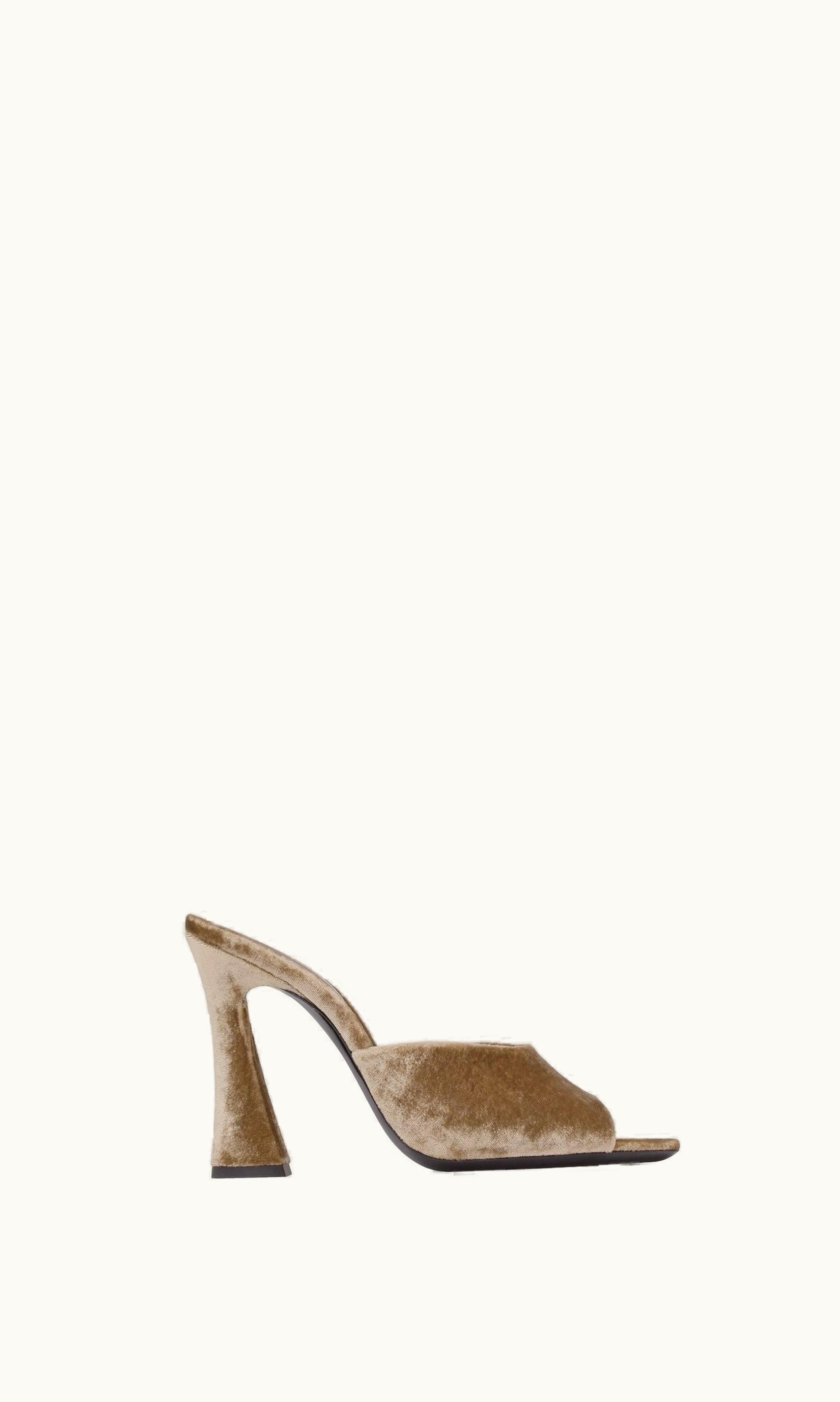 Saint Laurent Saint Laurent Suite Mules In Velvet Dove Grey