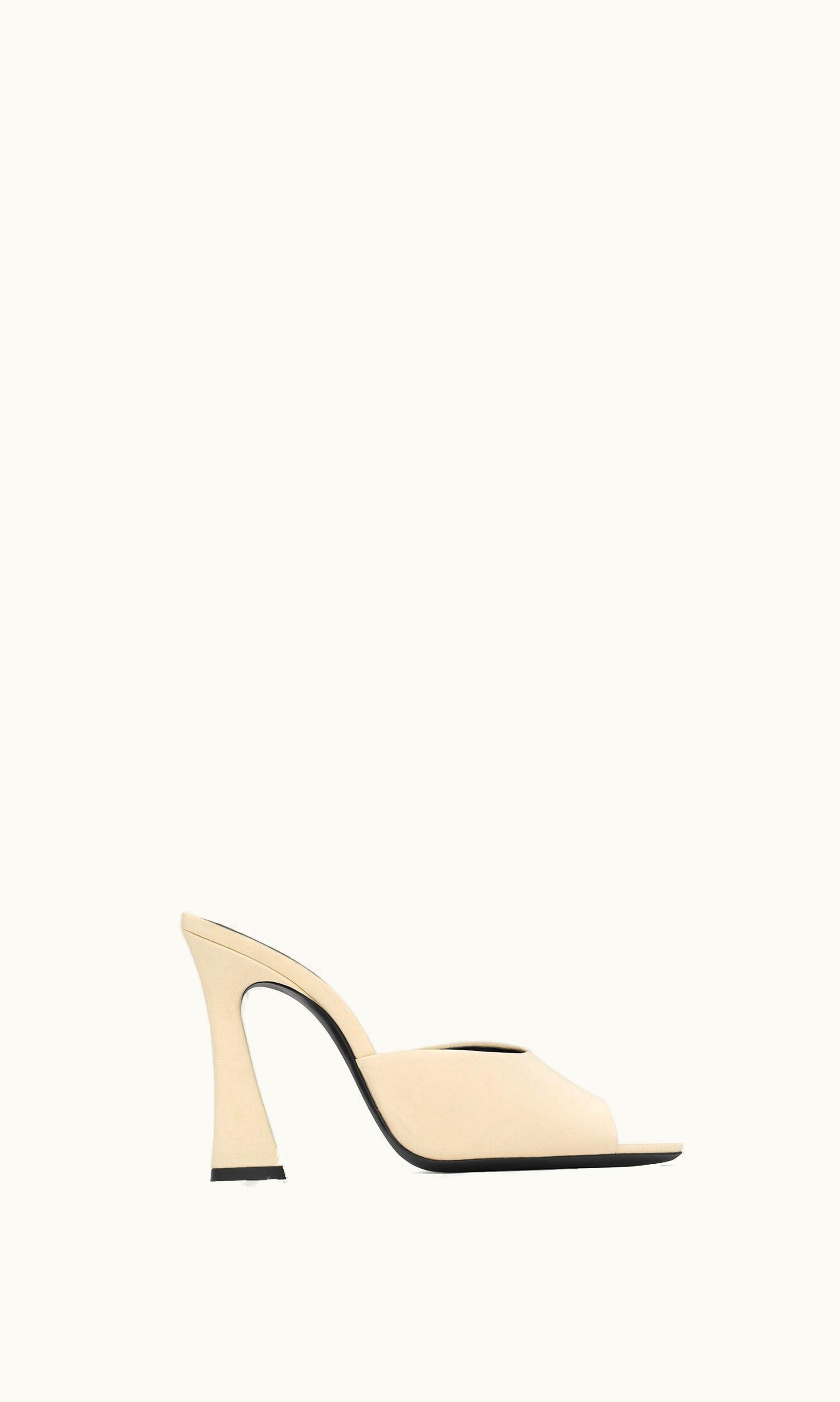 Saint Laurent Saint Laurent Suite Mules In Crepe De Chine Ivory