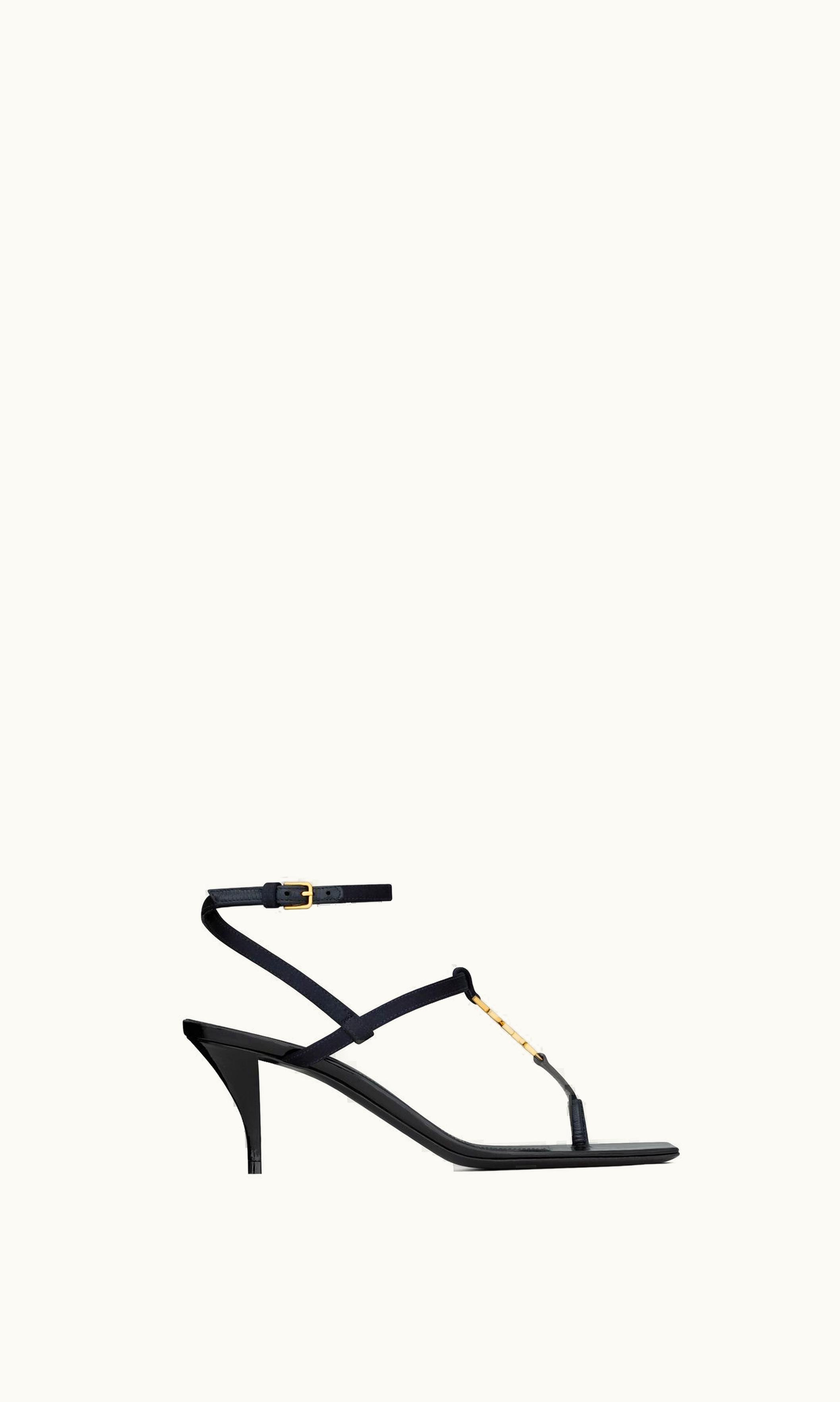 Saint Laurent Saint Laurent Cassandra Sandals In Silk Satin Patriot Navy