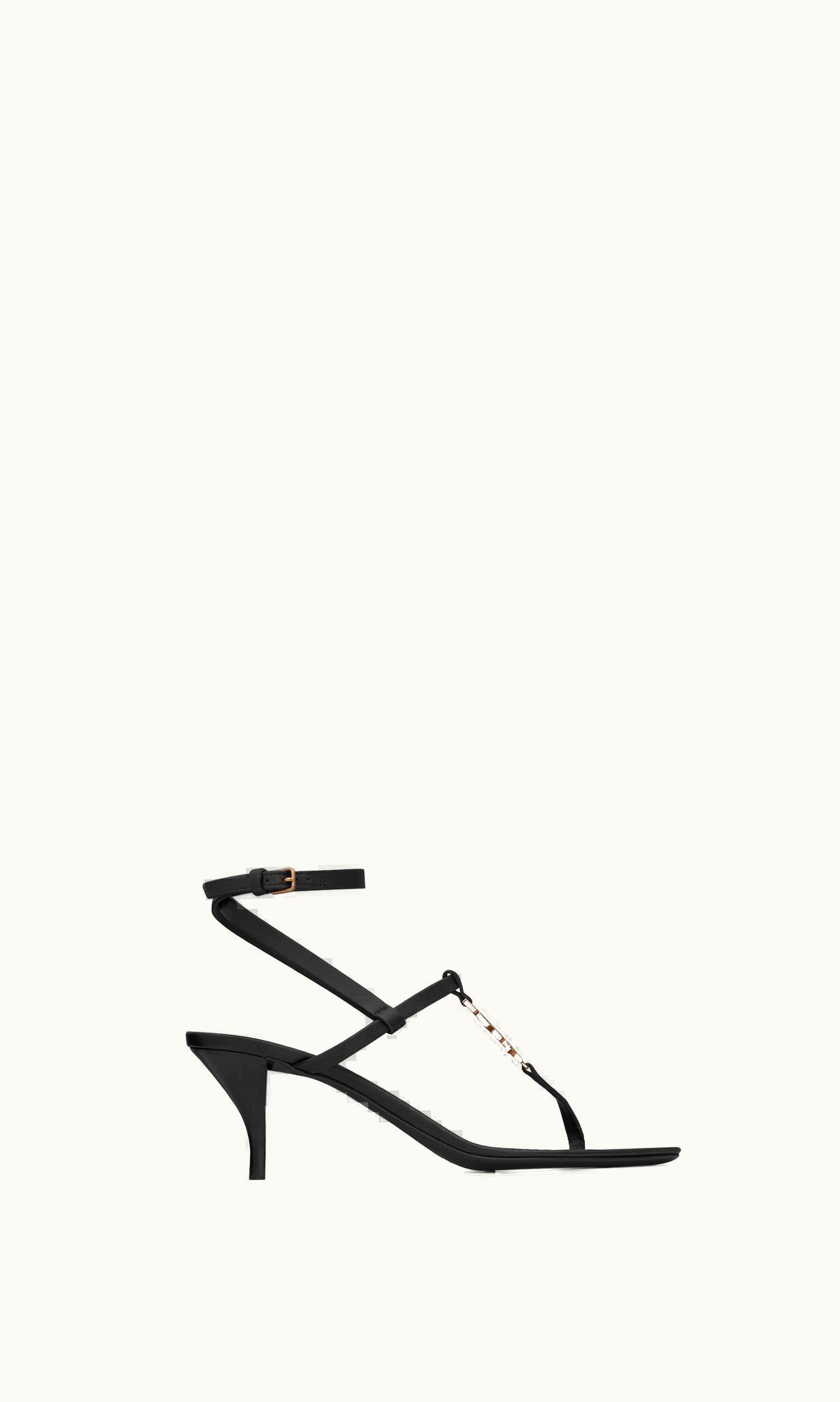 Saint Laurent Saint Laurent Cassandra Sandals In Smooth Leather Black BLACK