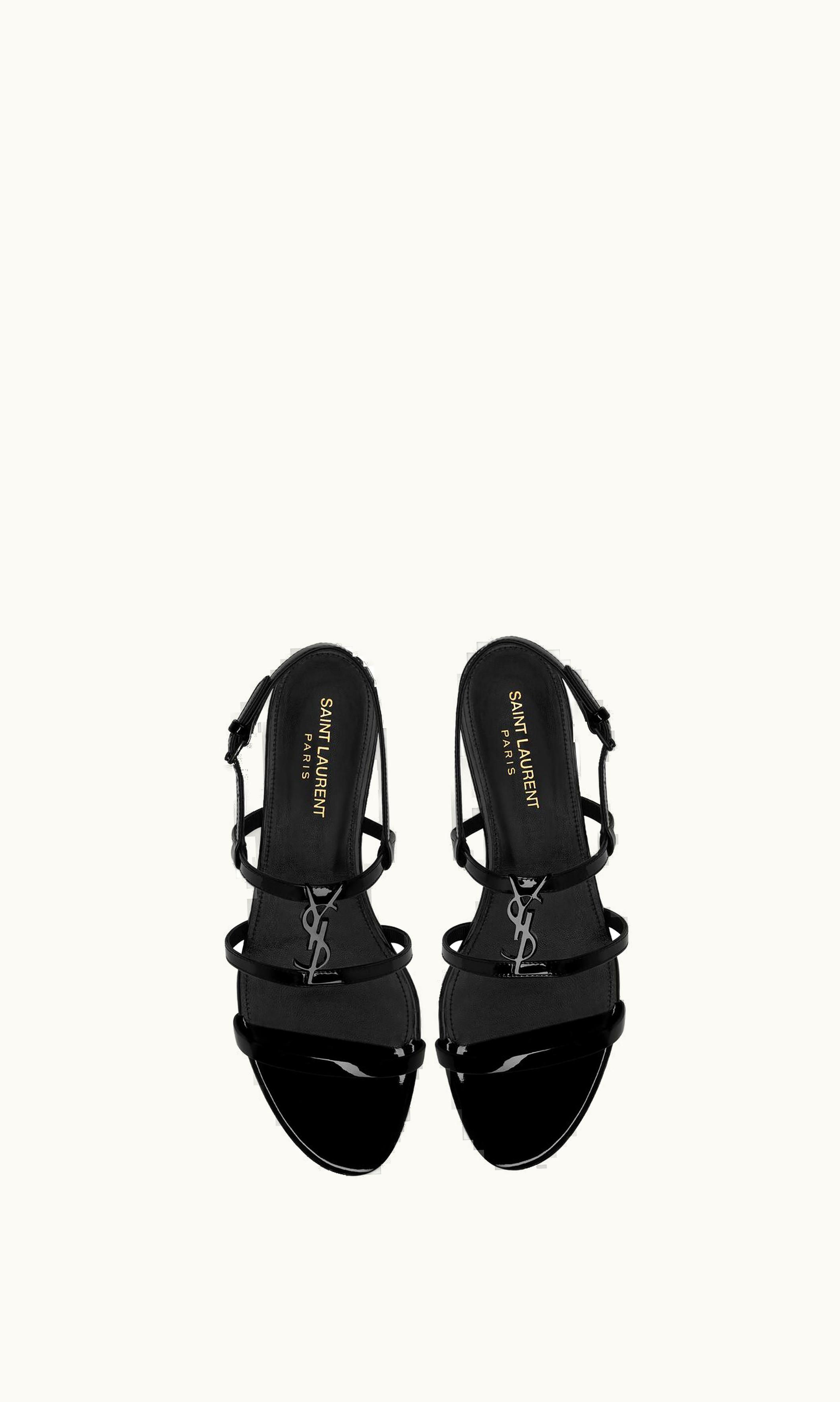 Saint Laurent Saint Laurent Cassandra Sandals In Patent Leather Black BLACK