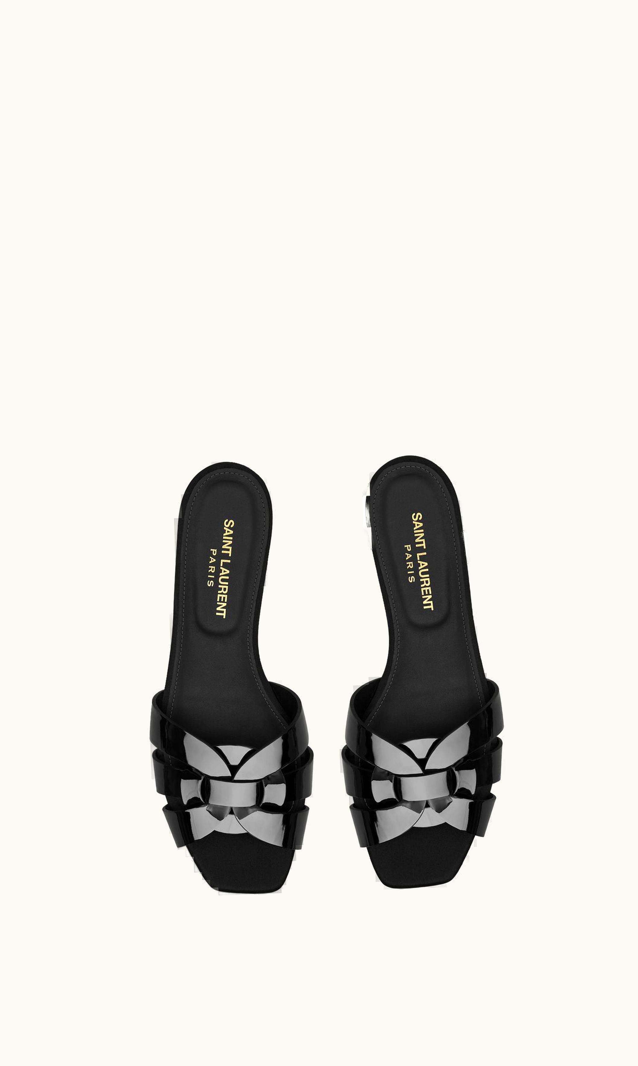 Saint Laurent Saint Laurent Tribute Mules In Patent Leather Black