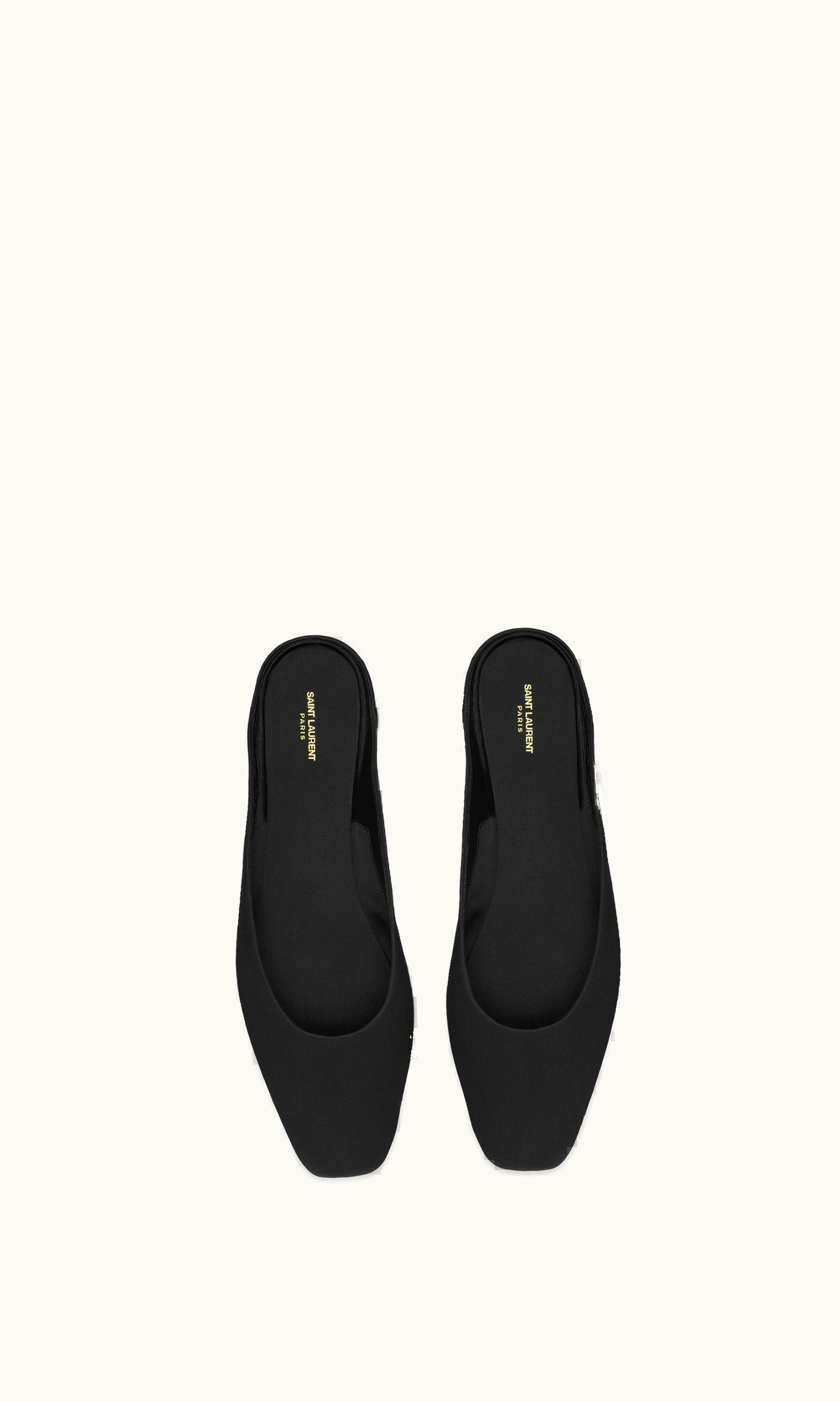 Saint Laurent Saint Laurent Lido Slip-Ons In Satin Crepe Black BLACK