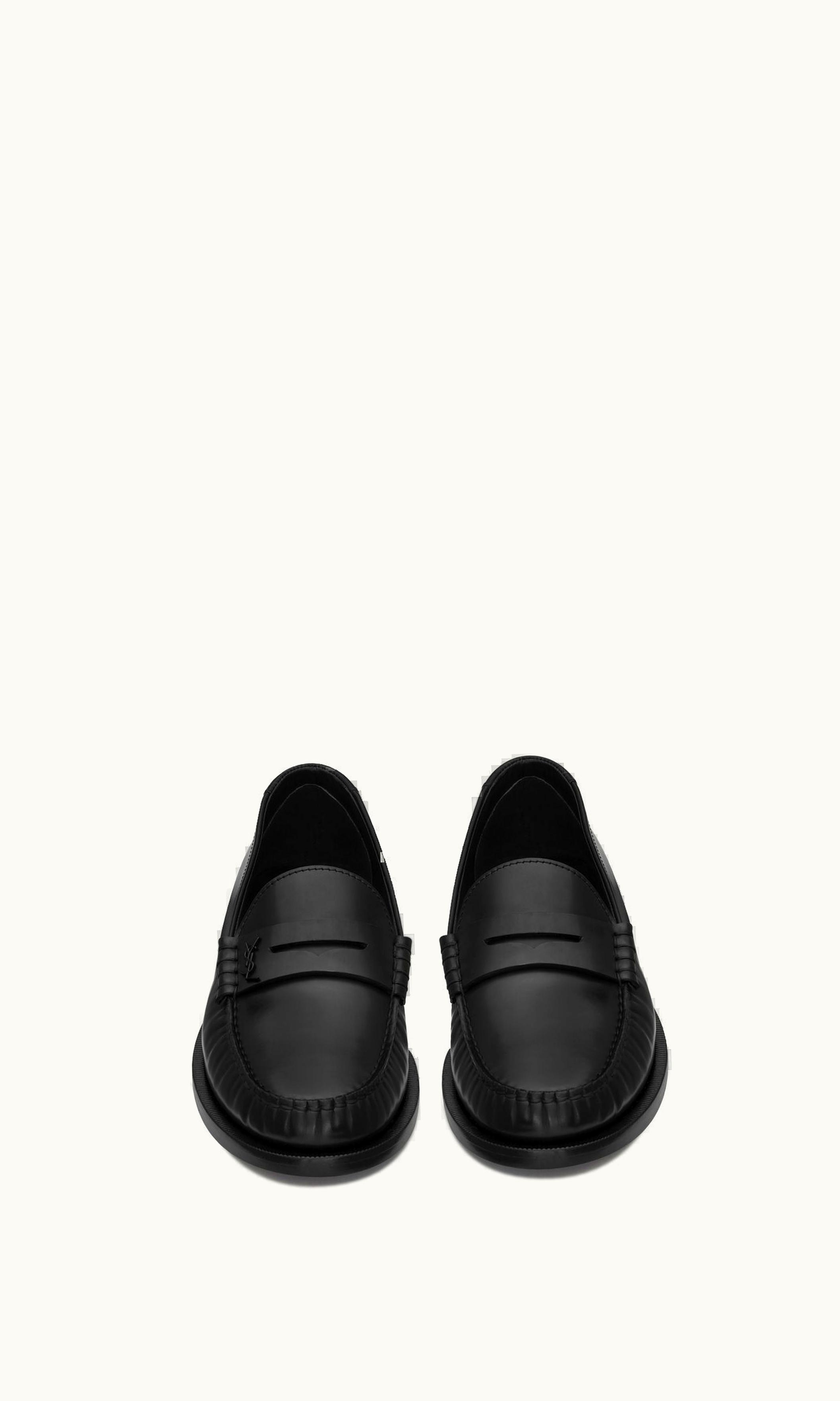 Saint Laurent Saint Laurent Le Loafer Penny Slippers In Smooth Leather Black