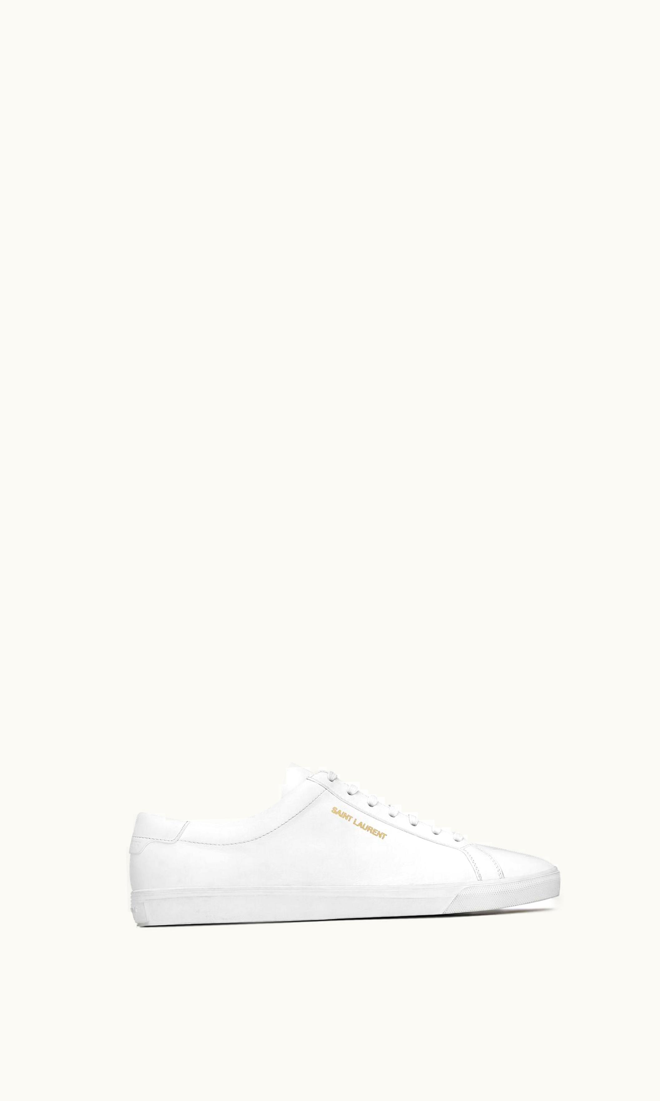 Saint Laurent Saint Laurent Andy Sneakers In Leather Optic White