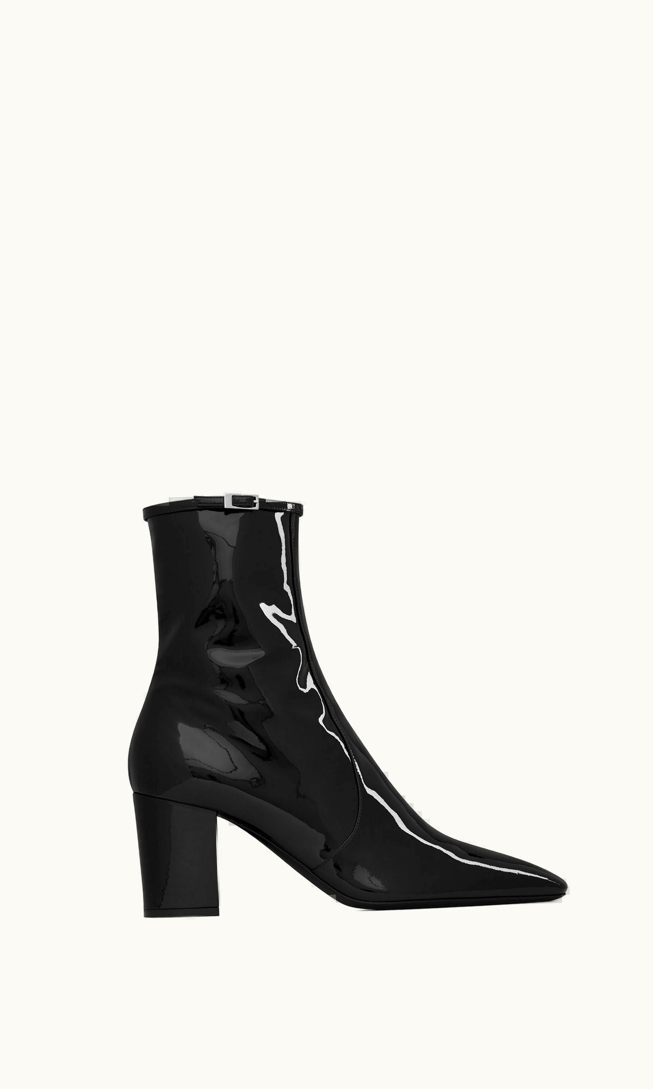 Saint Laurent Saint Laurent Betty Booties In Patent Leather Black