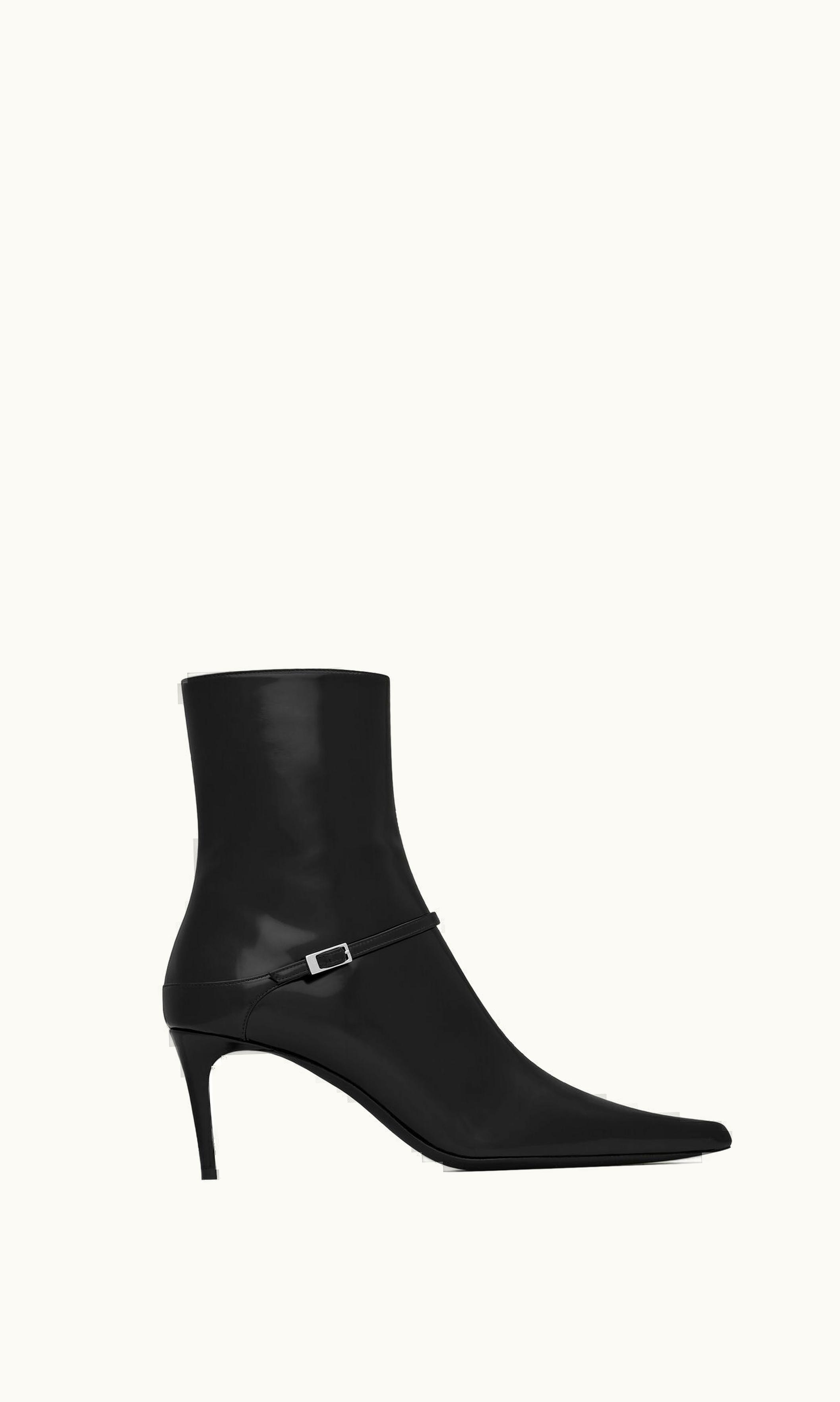 Saint Laurent Saint Laurent Vendome Booties In Glazed Leather Black