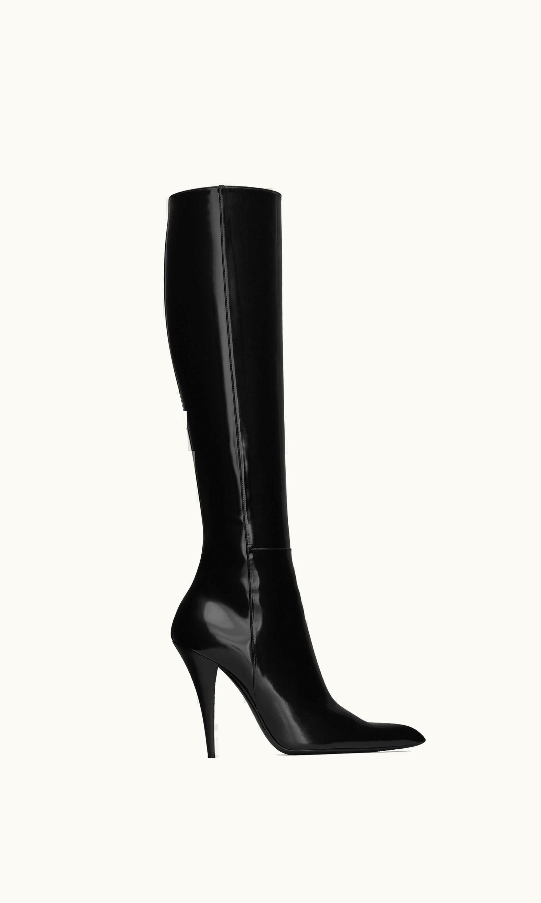 Saint Laurent Saint Laurent Jones Boots In Glazed Leather Black