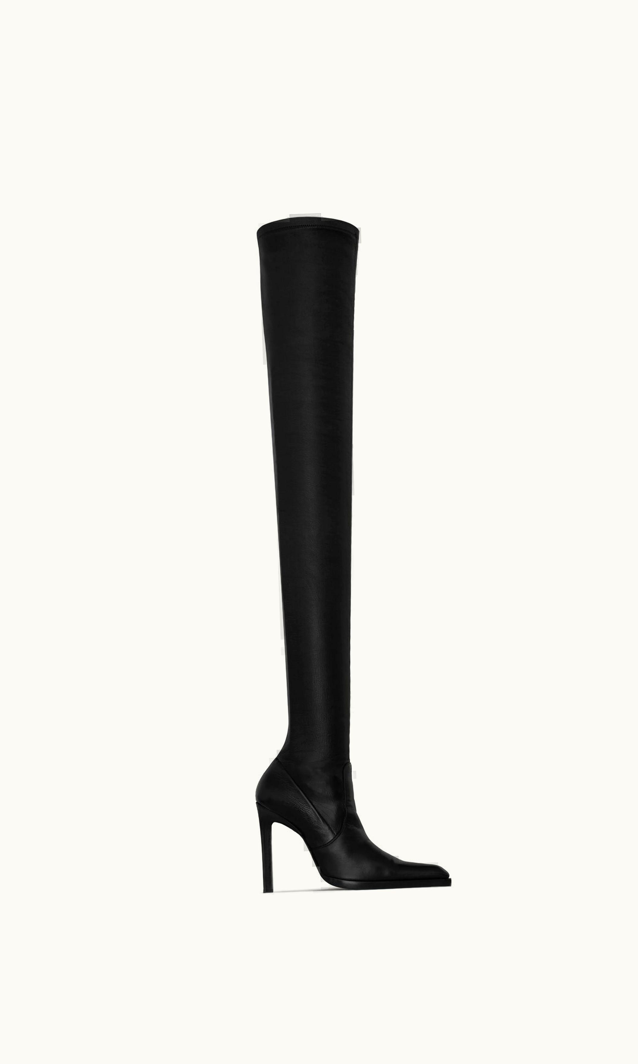 Saint Laurent Saint Laurent Nina Over-The-Knee Boots In Smooth Stretch Leather Black