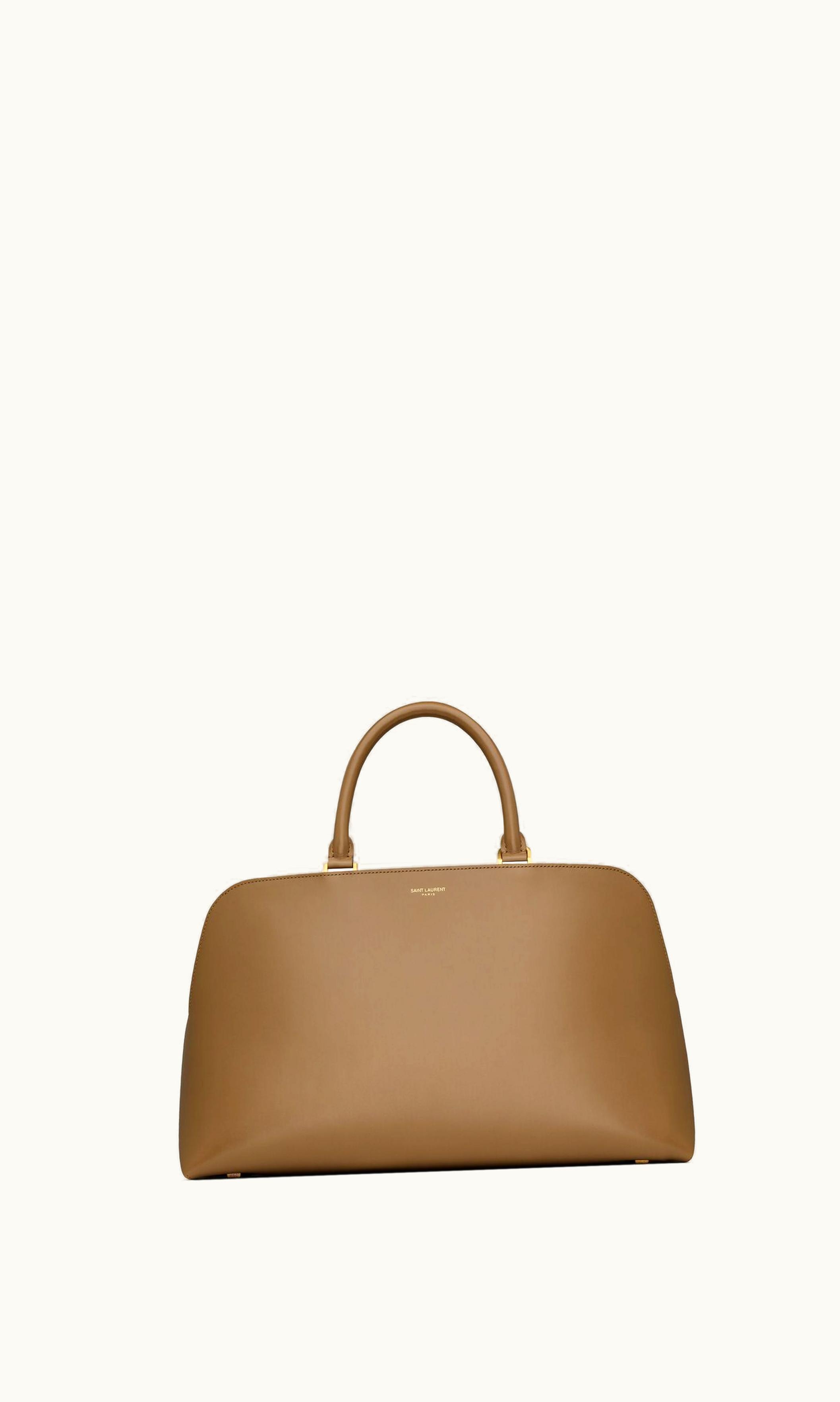 Saint Laurent Saint Laurent Sac De Jour Duffle In Shiny Leather Dark Cork