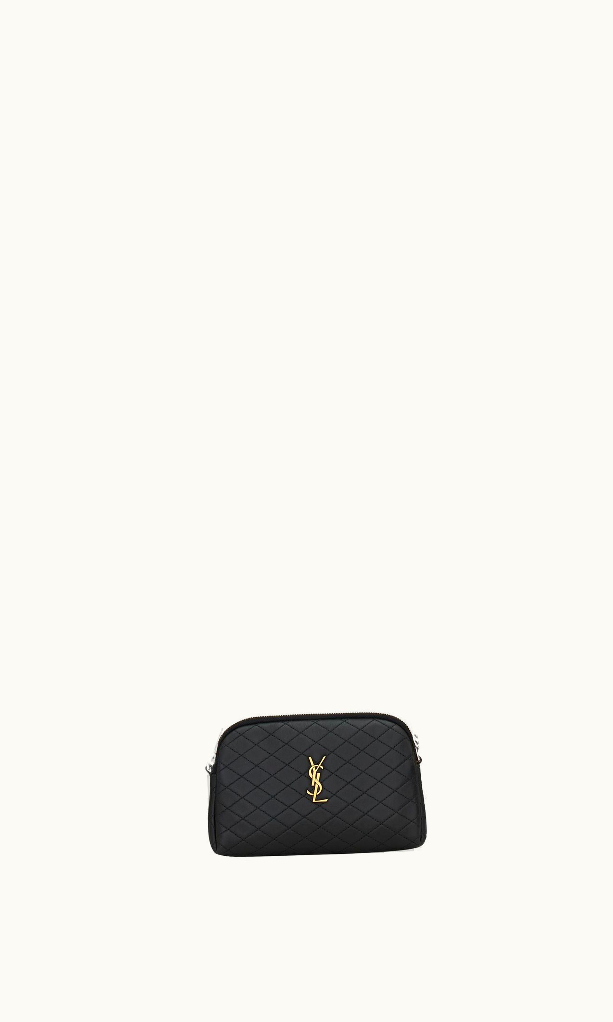 Saint Laurent Saint Laurent Gaby Zipped Pouch In Quilted Lambskin Black