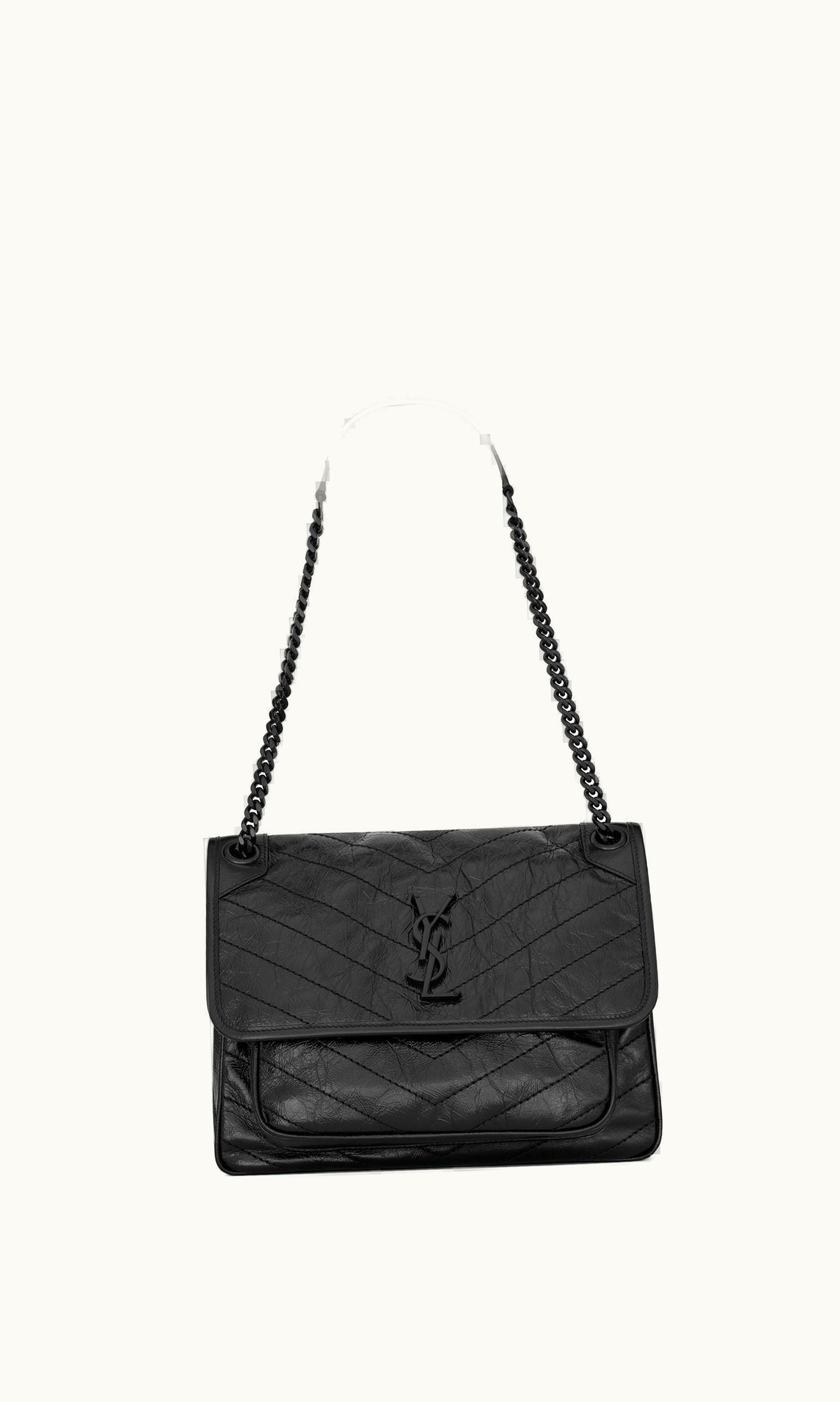 Saint Laurent Saint Laurent Niki Medium In Vintage Leather Black