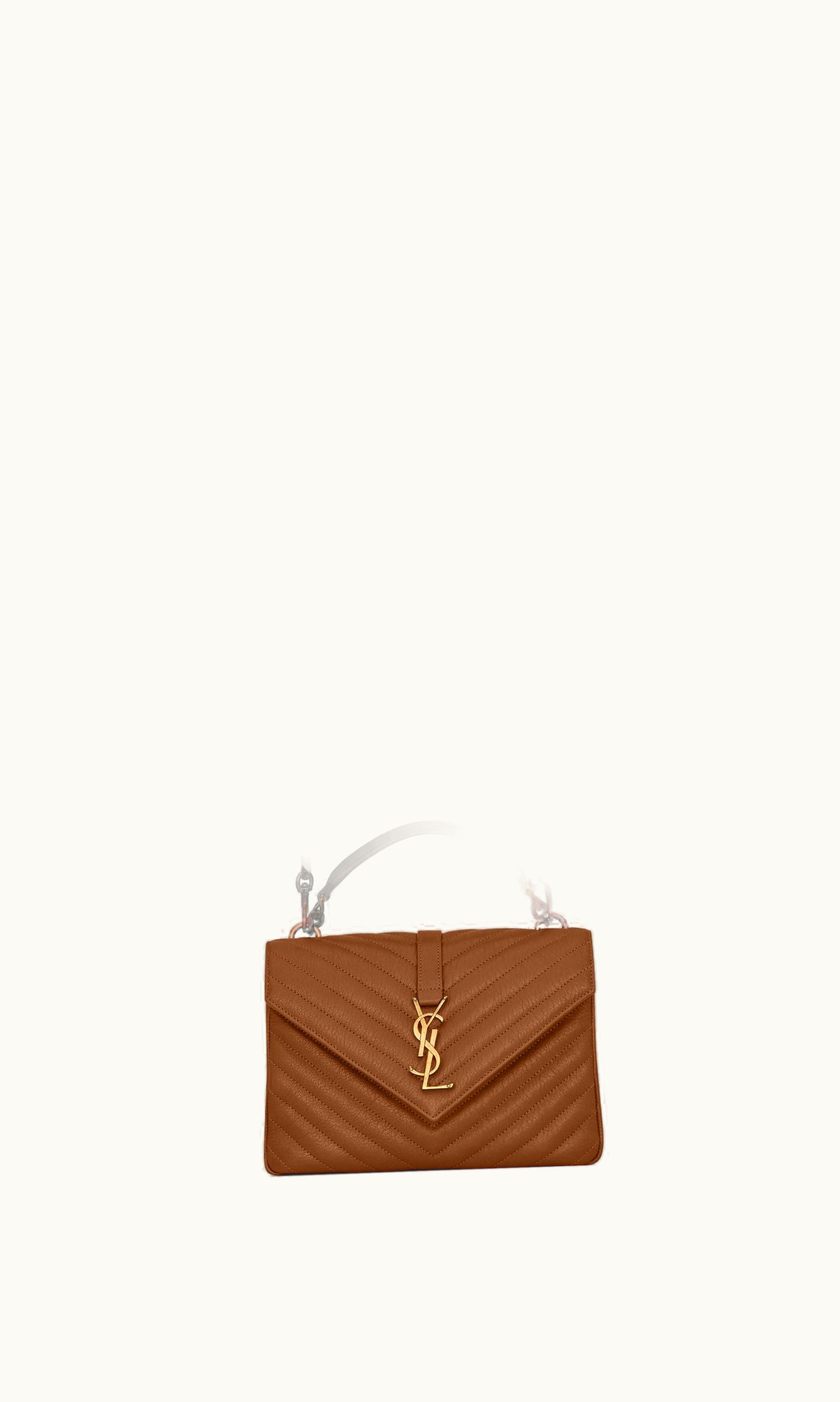 Saint Laurent Saint Laurent College Medium In Quilted Leather Brick