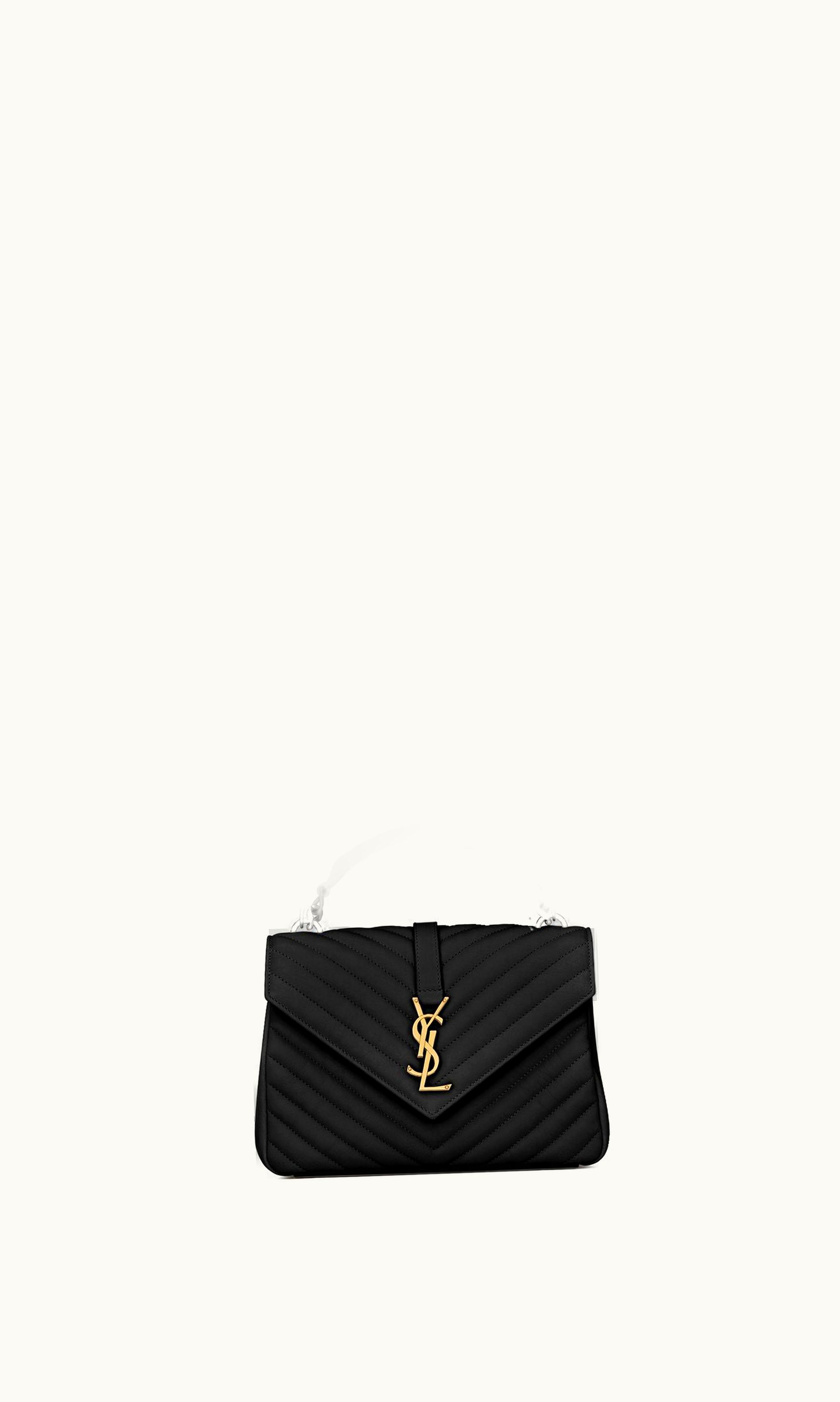 Saint Laurent Saint Laurent College Medium In Quilted Leather Black