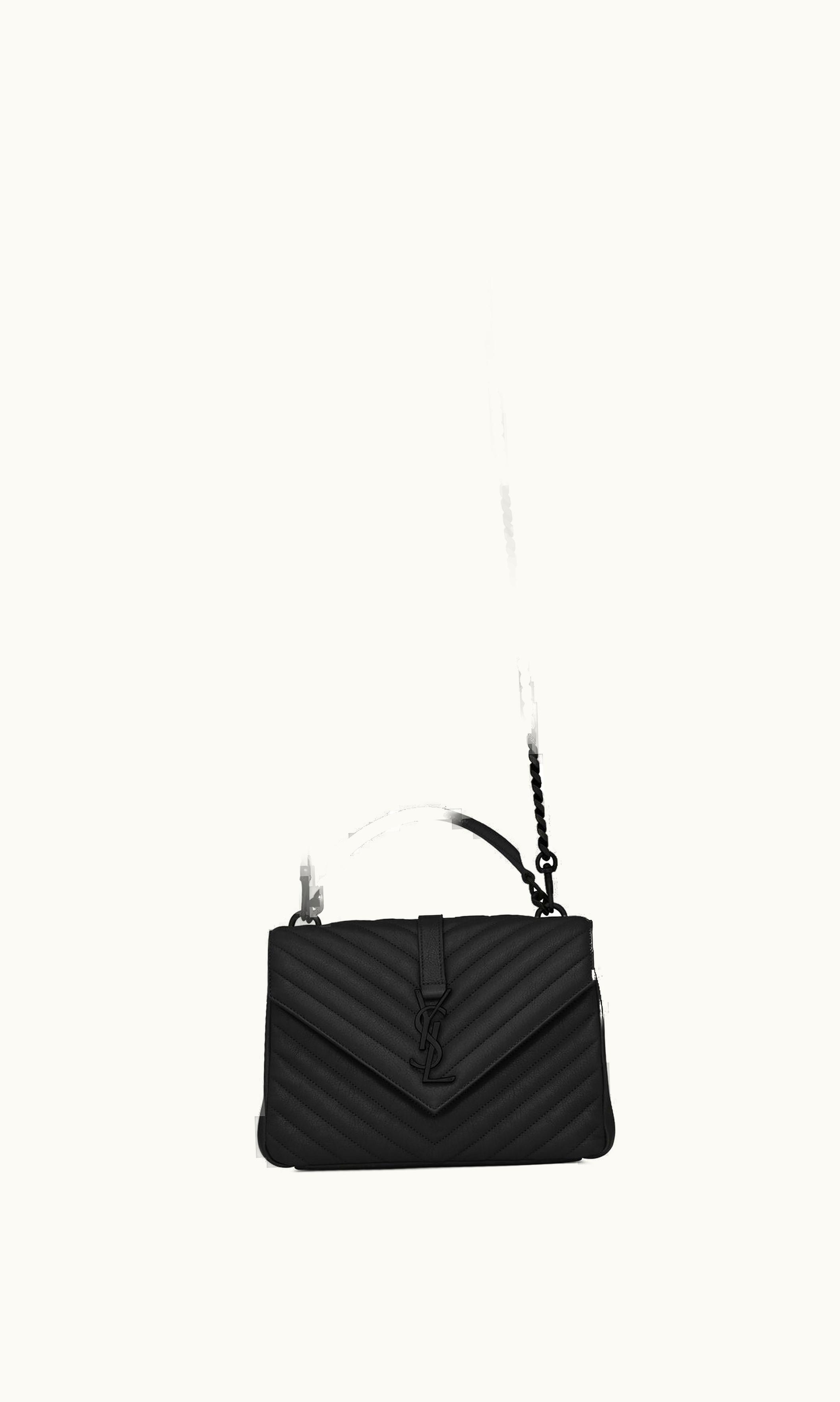 Saint Laurent Saint Laurent College Medium In Quilted Leather Black BLACK