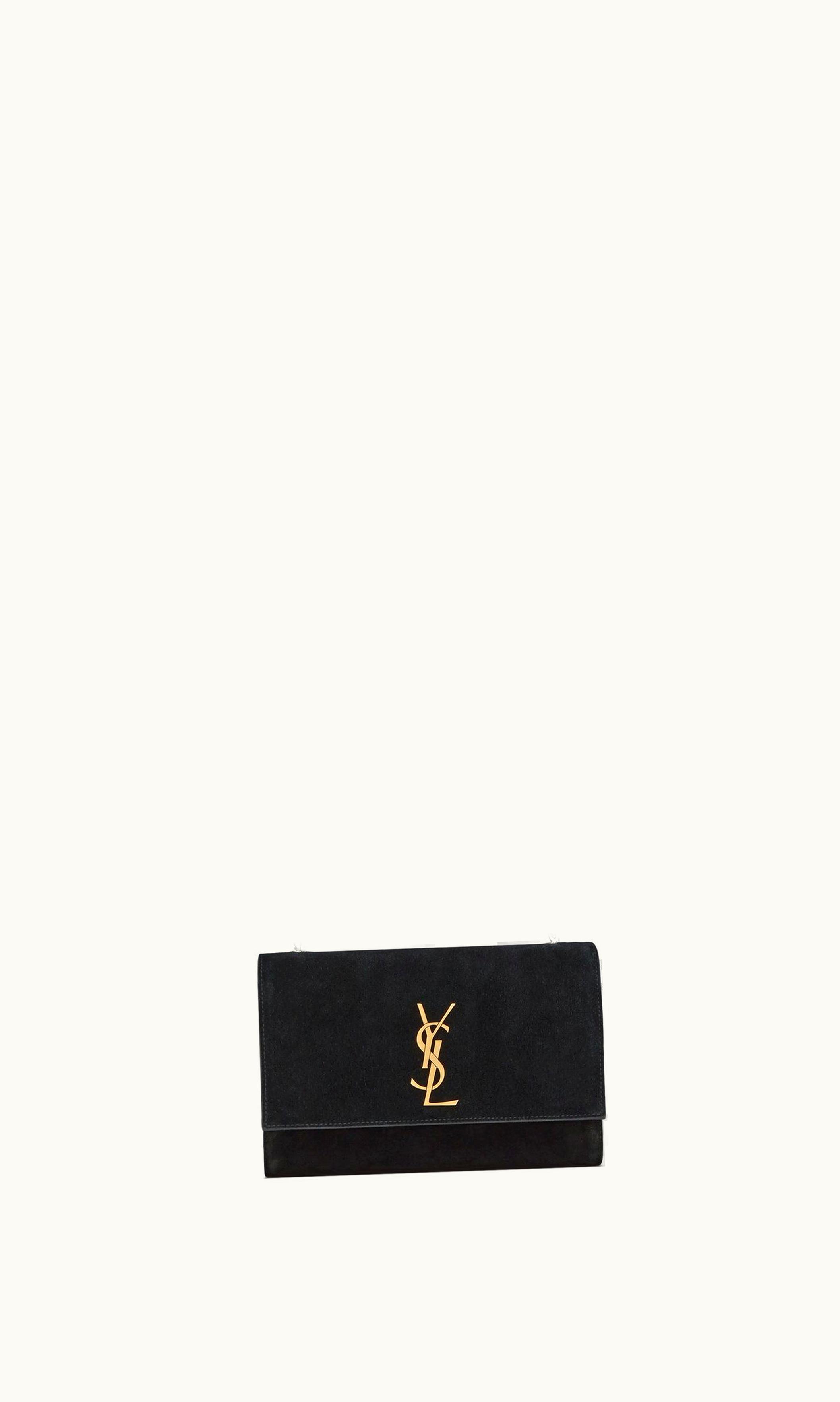 Saint Laurent Saint Laurent Small Reversible Kate In Suede Black
