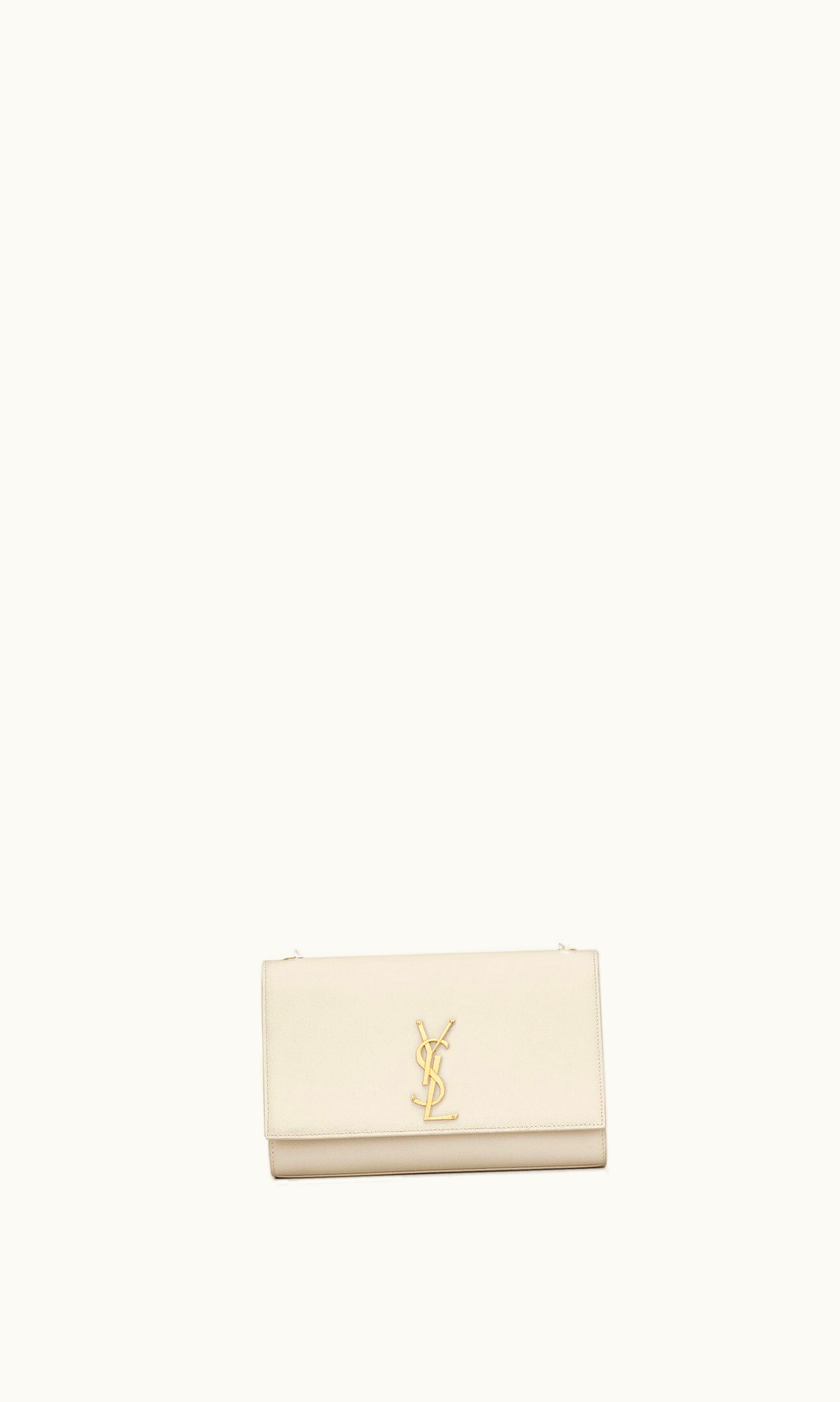 Saint Laurent Saint Laurent Kate Medium In Grain De Poudre Embossed Leather Blanc Vintage