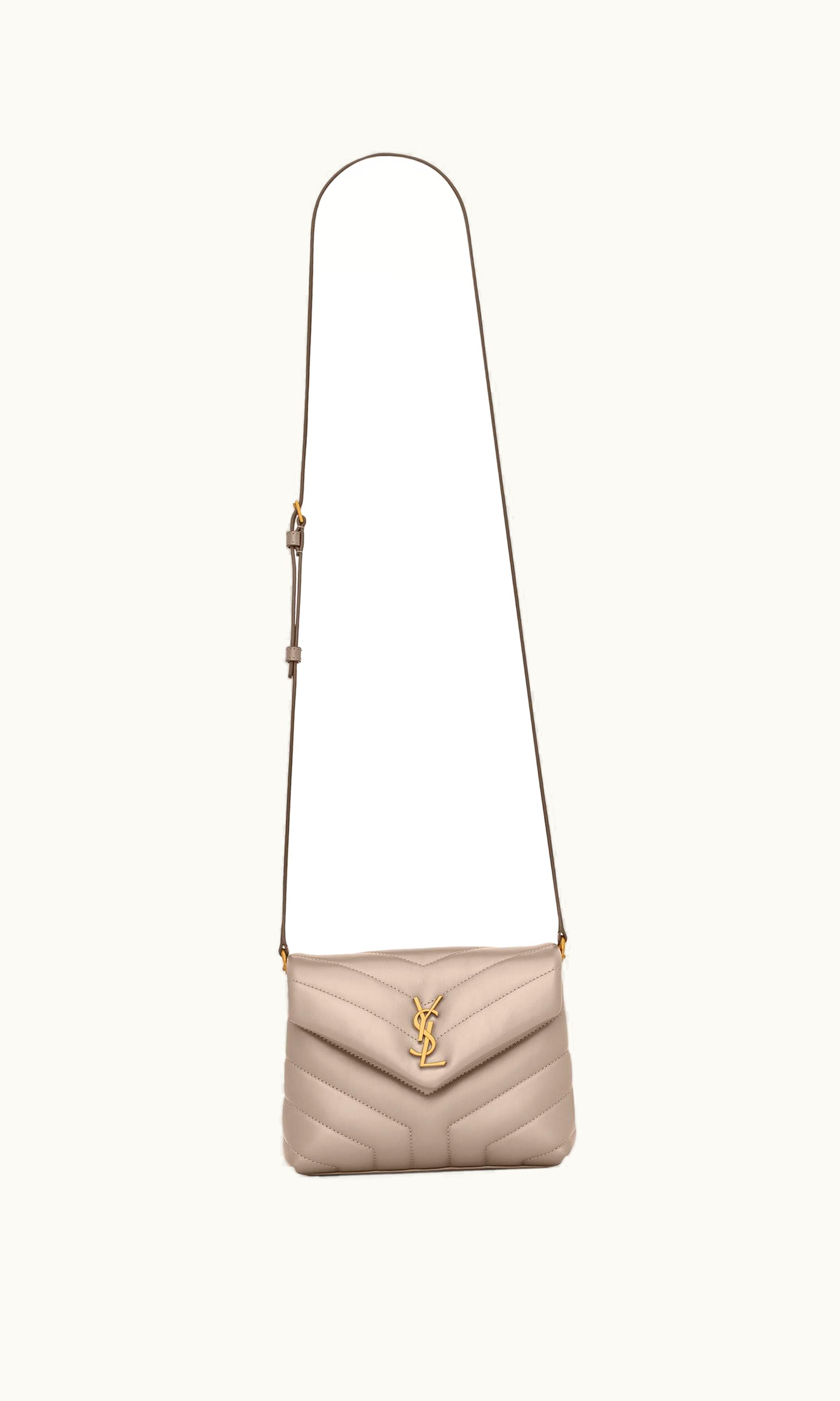 Saint Laurent Saint Laurent Toy Loulou In Quilted Leather Greyish Brown