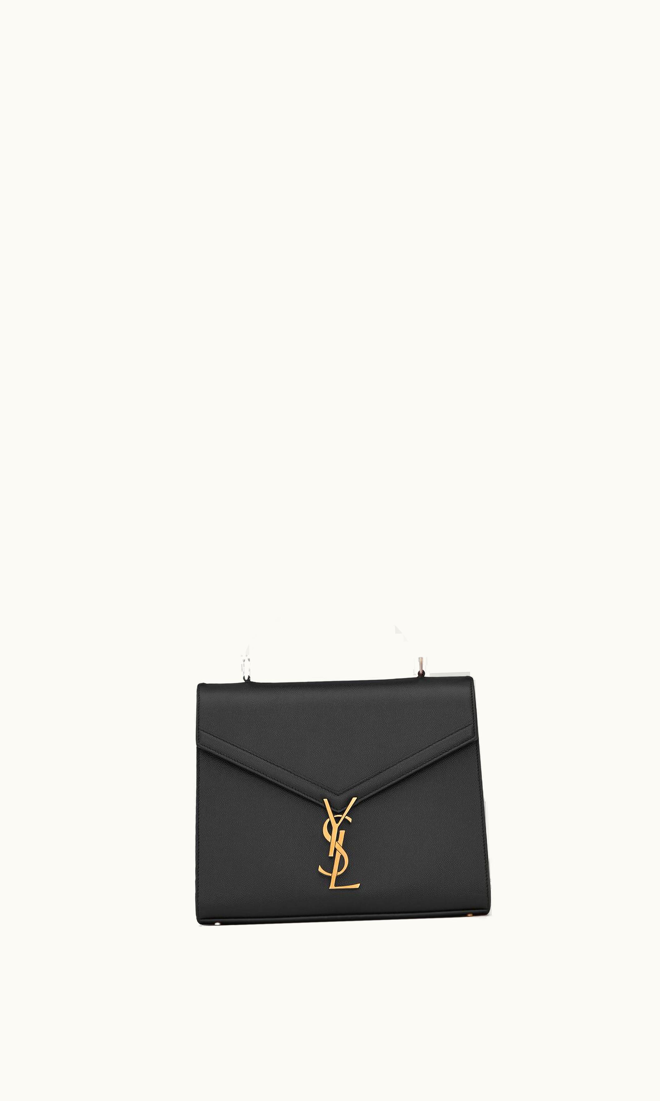 Saint Laurent Saint Laurent Cassandra Medium Top Handle Bag In Grain De Poudre Embossed Leather Black