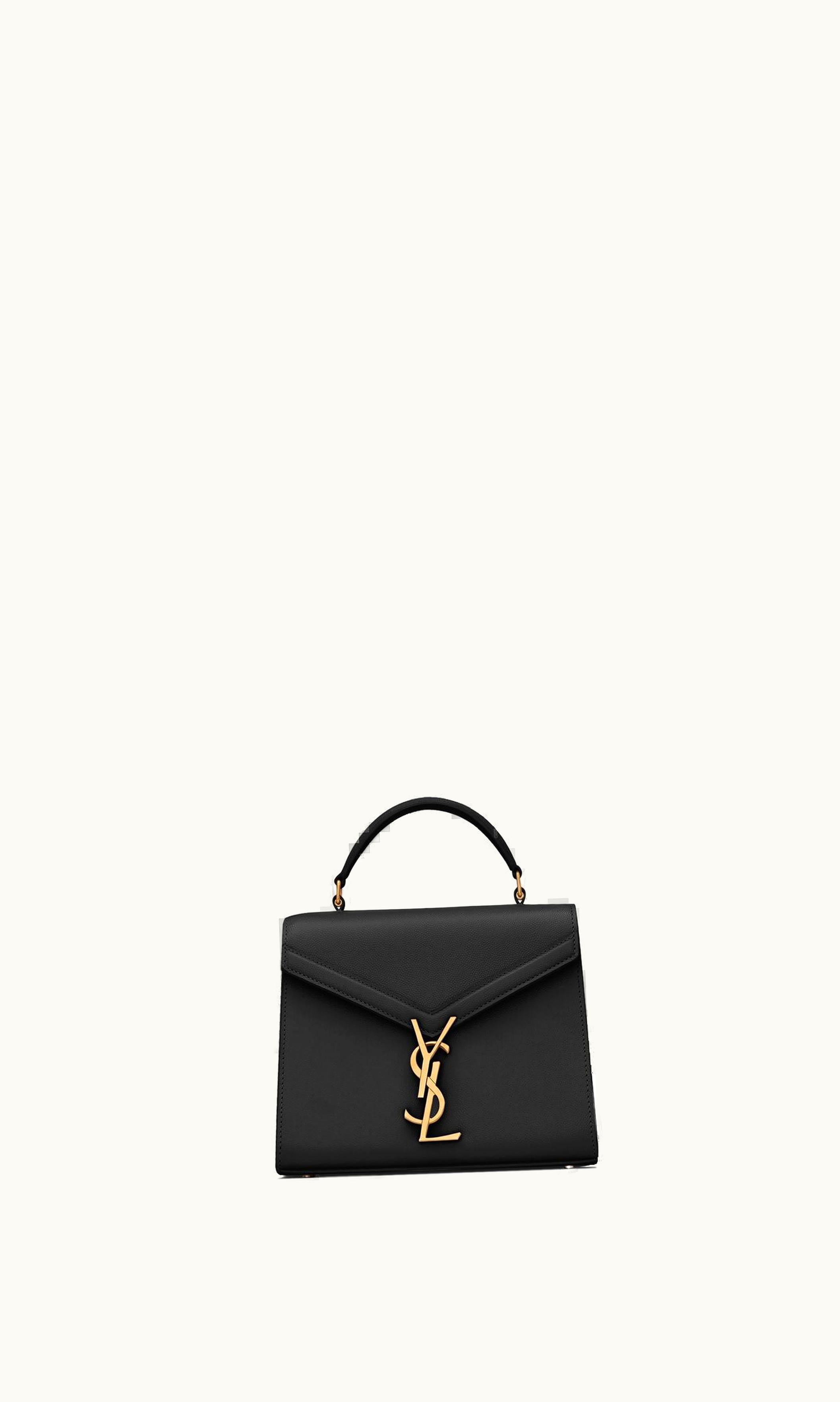 Saint Laurent Saint Laurent Cassandra Mini Top Handle Bag In Grain De Poudre Embossed Leather Black