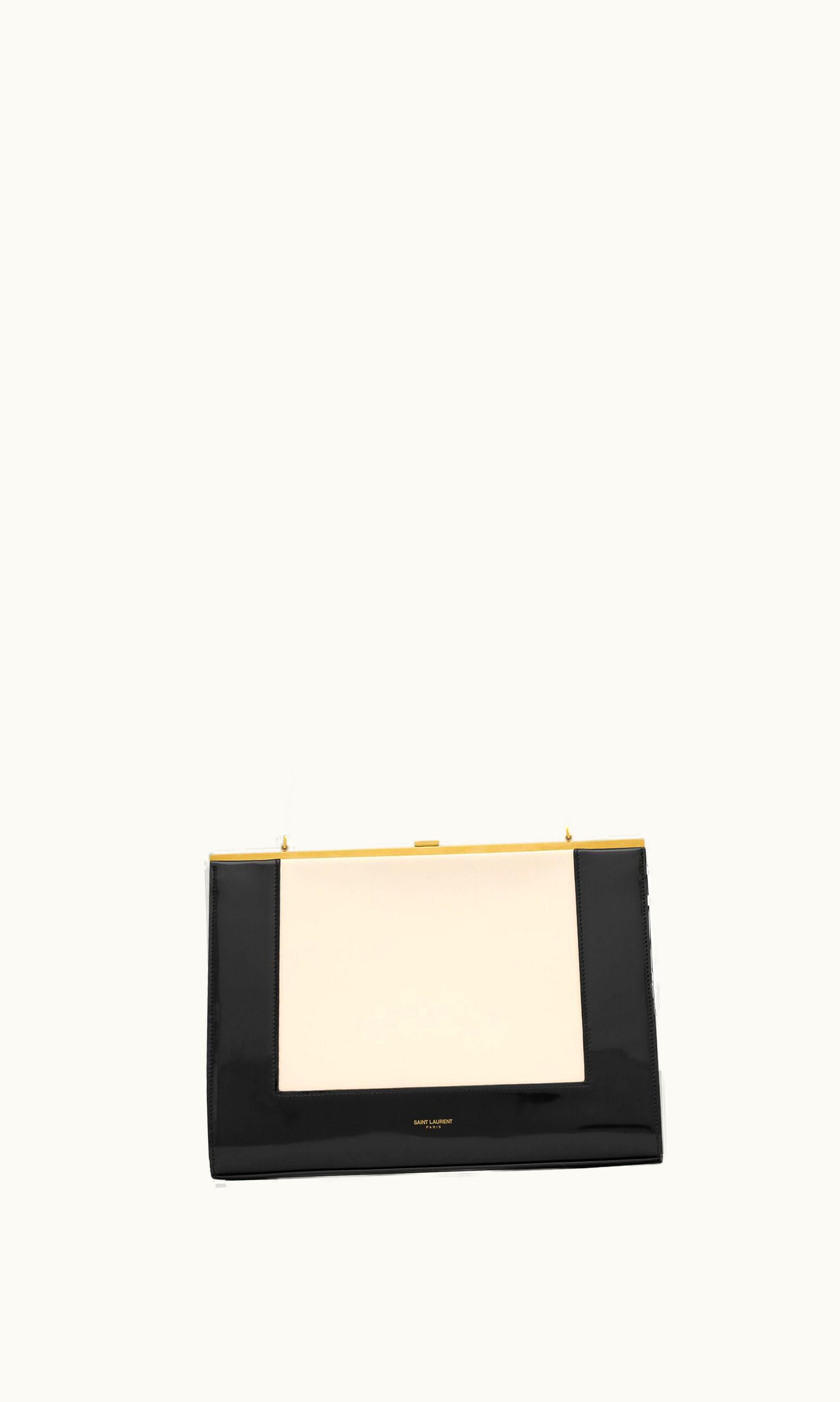 Saint Laurent Saint Laurent Le Anne-Marie In Nappa And Brushed Leather Off White And Black