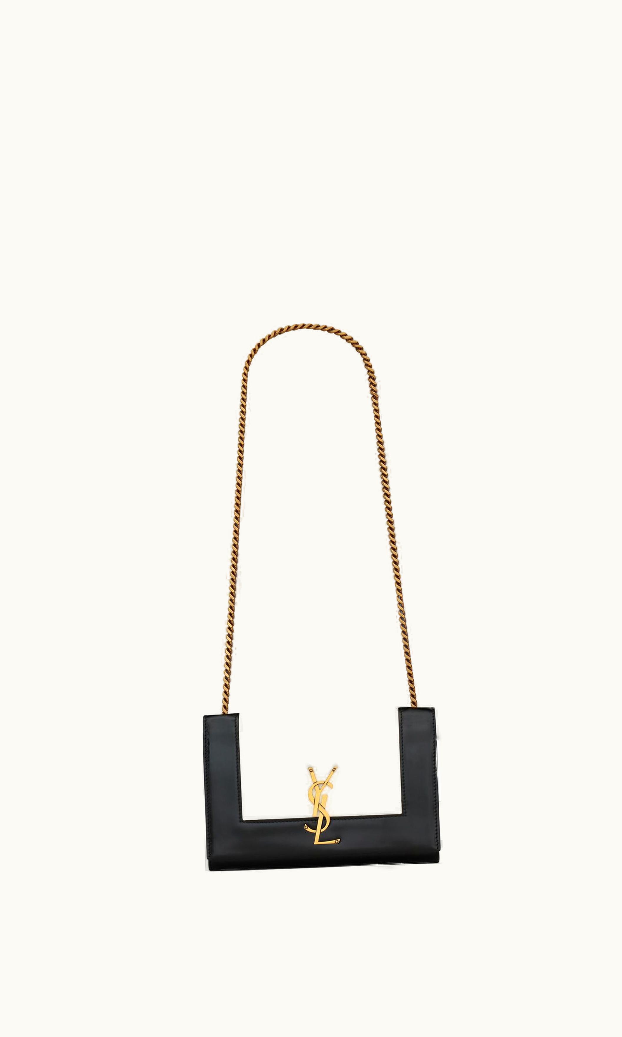 Saint Laurent Saint Laurent Kate Small In Nappa Leather Off White And Black