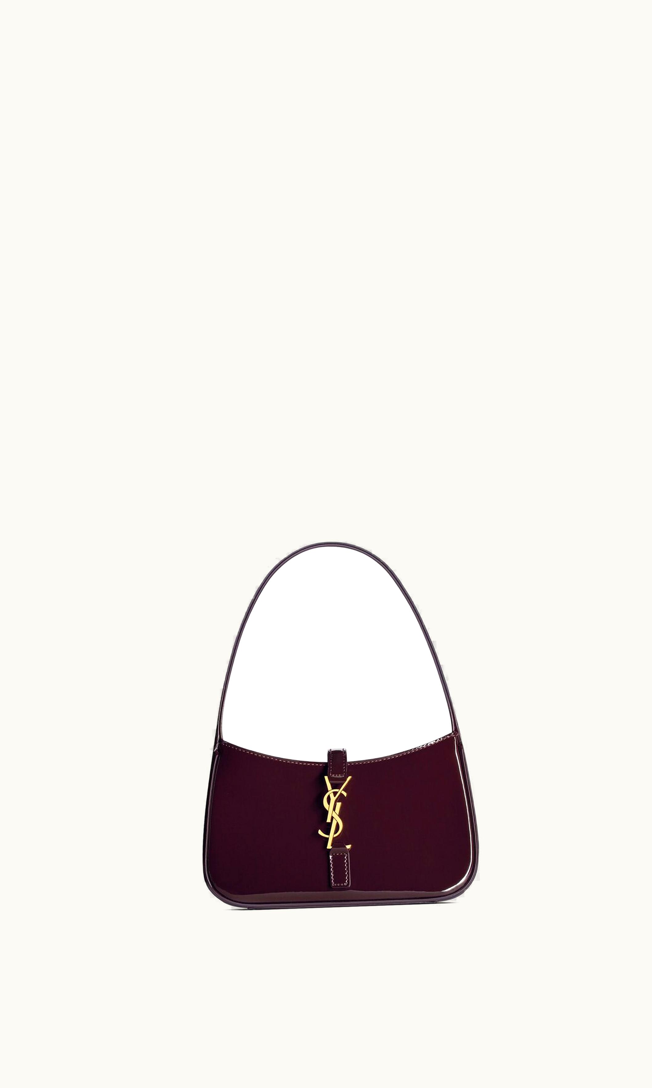 Saint Laurent Saint Laurent Mini Le 5 À 7 In Patent Leather Spicy Chocolate