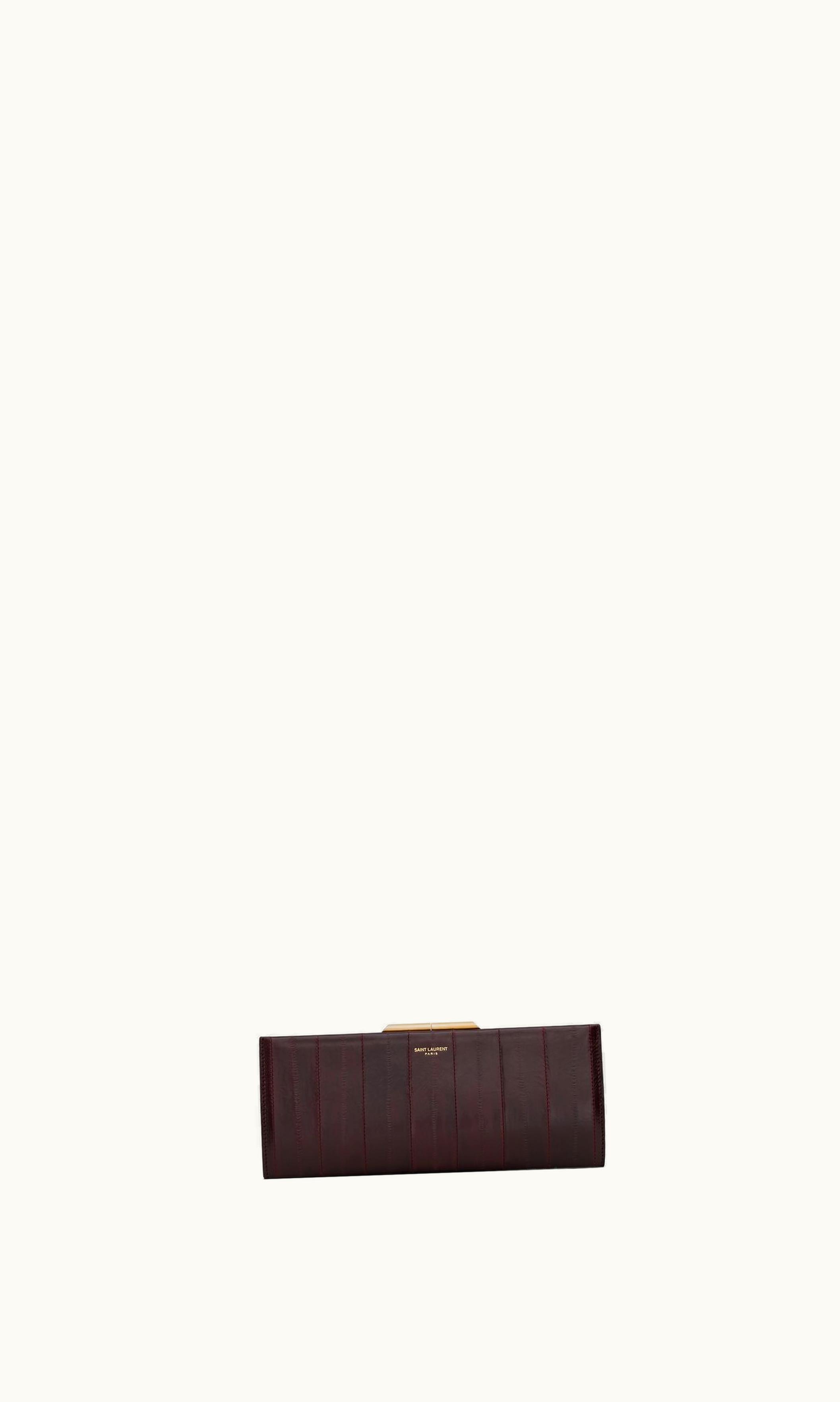 Saint Laurent Saint Laurent Midnight Small Clutch In Eel Skin Purple Fig