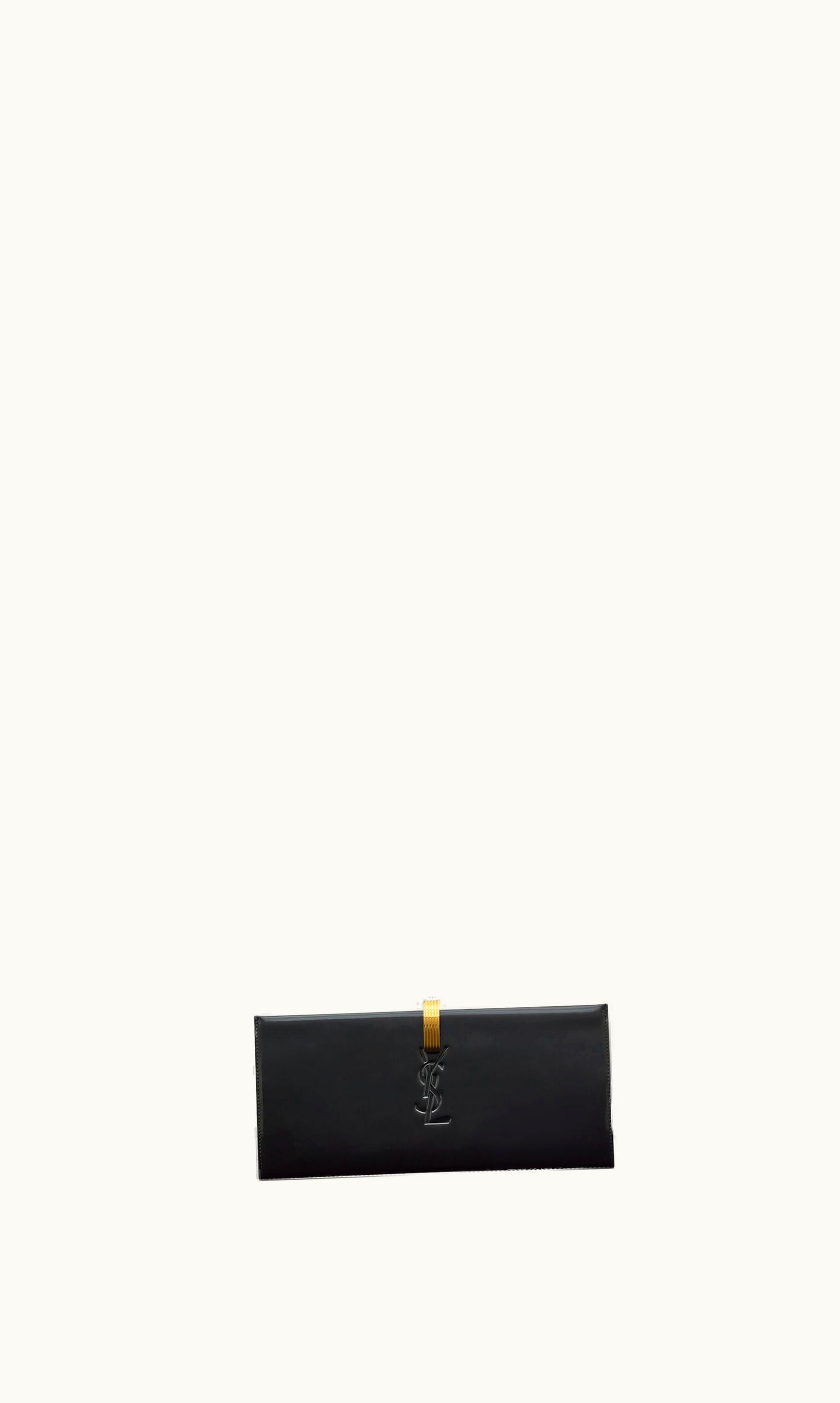 Saint Laurent Saint Laurent Daria Minaudière In Brushed Leather Black