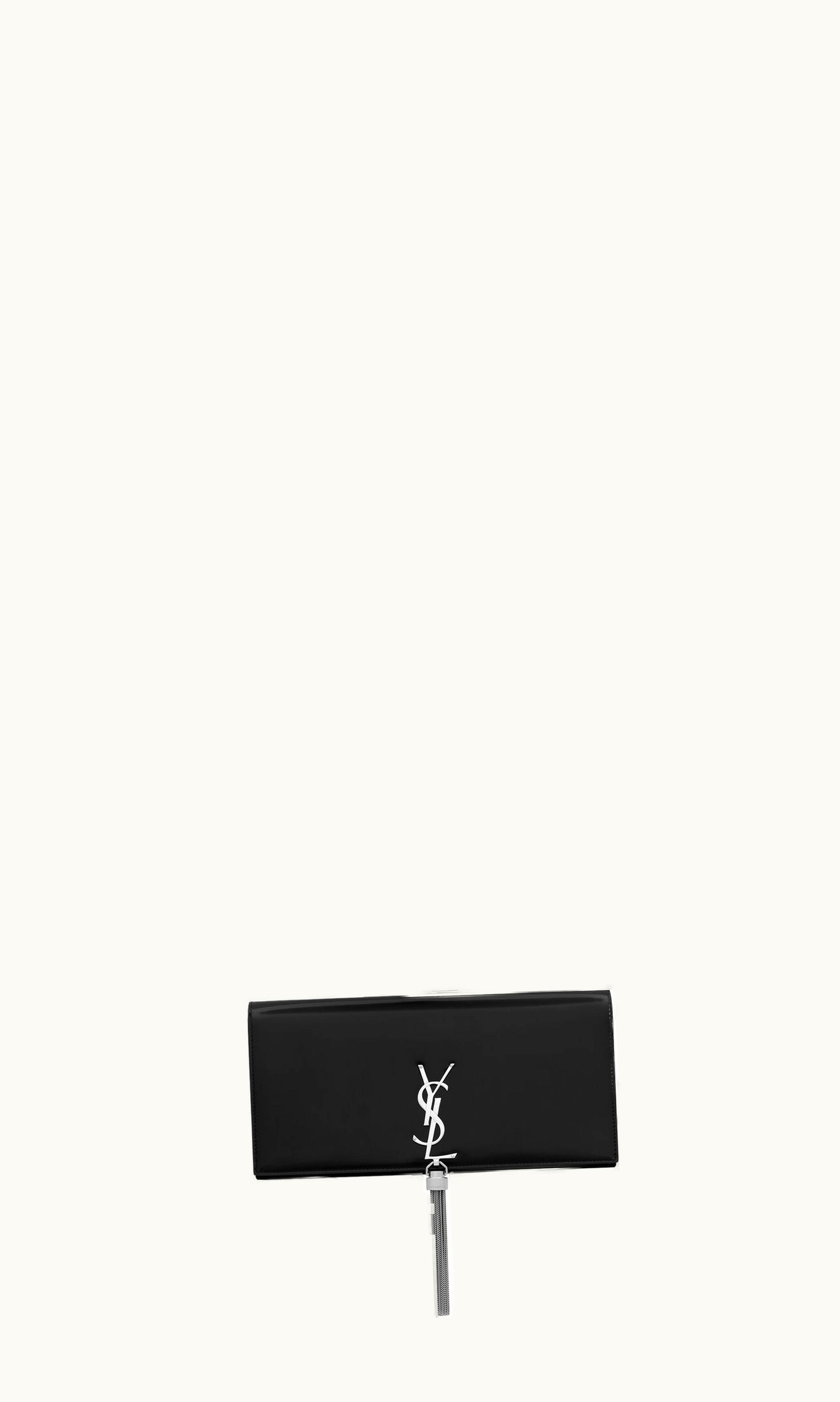 Saint Laurent Saint Laurent Kate Clutch In Brushed Leather Black