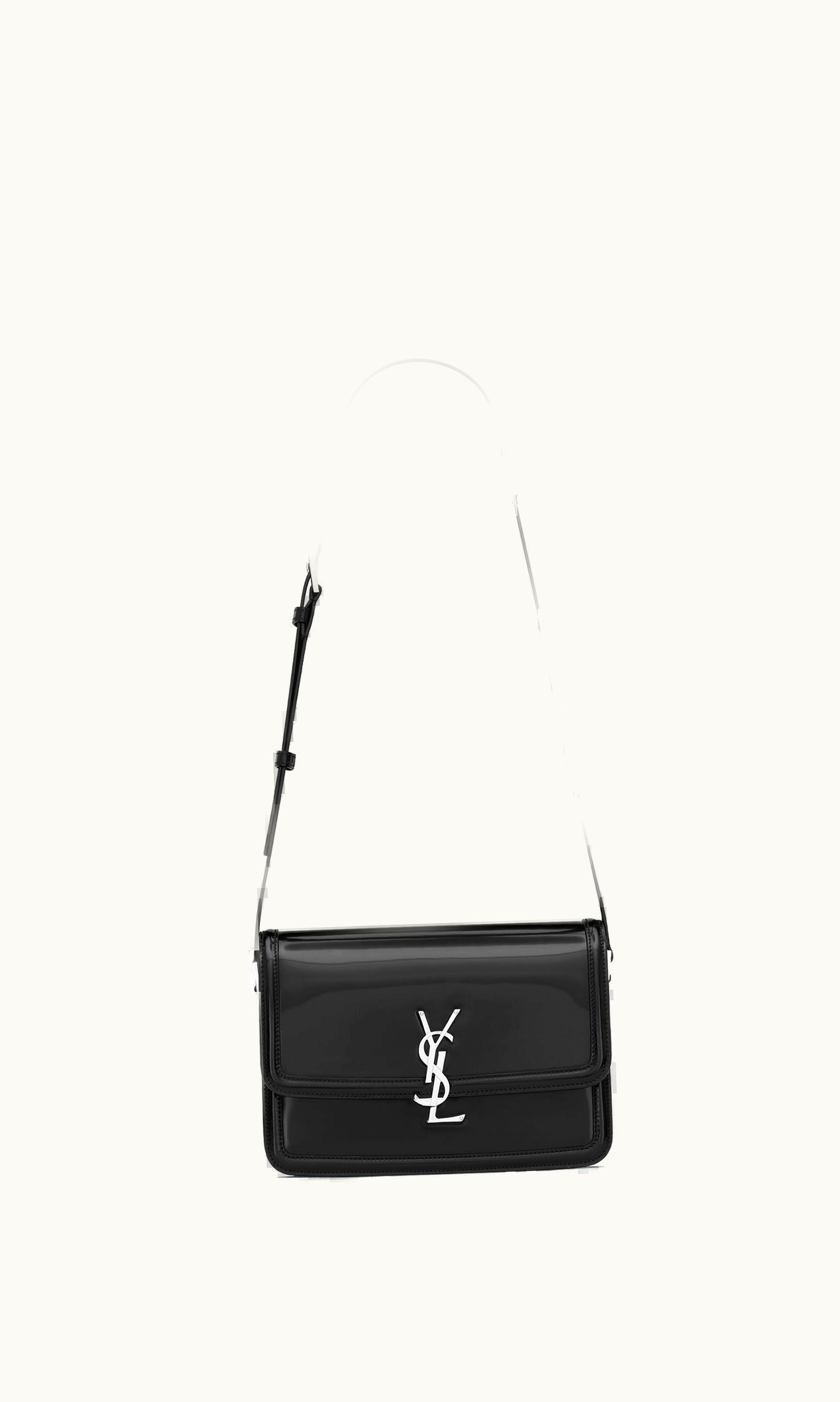 Saint Laurent Saint Laurent Solferino Medium In Brushed Leather Black