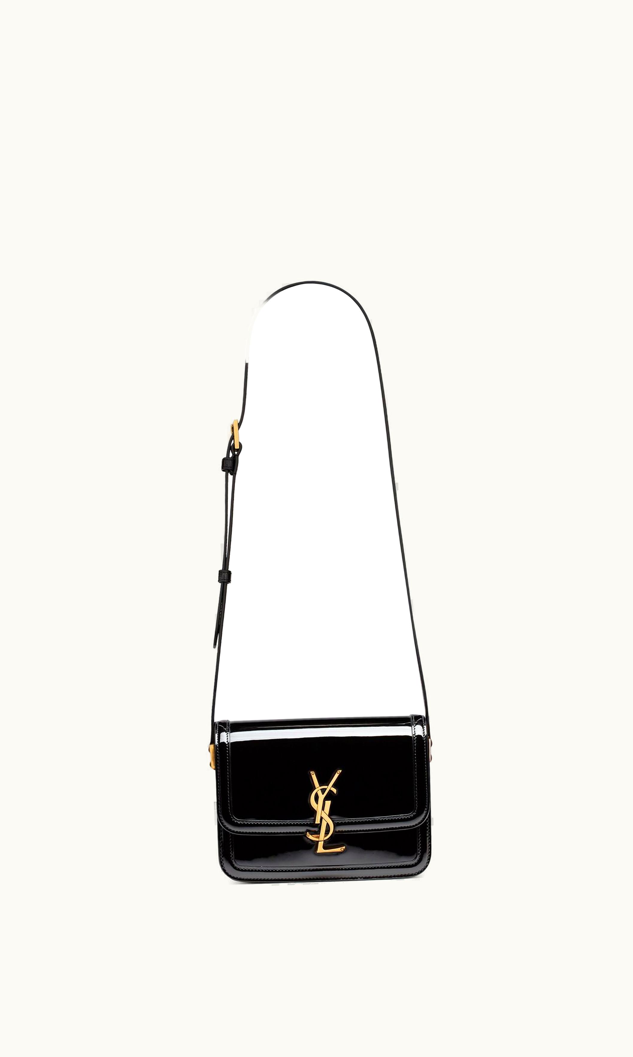 Saint Laurent Saint Laurent Solferino Small Satchel In Lacquered Patent Leather Black
