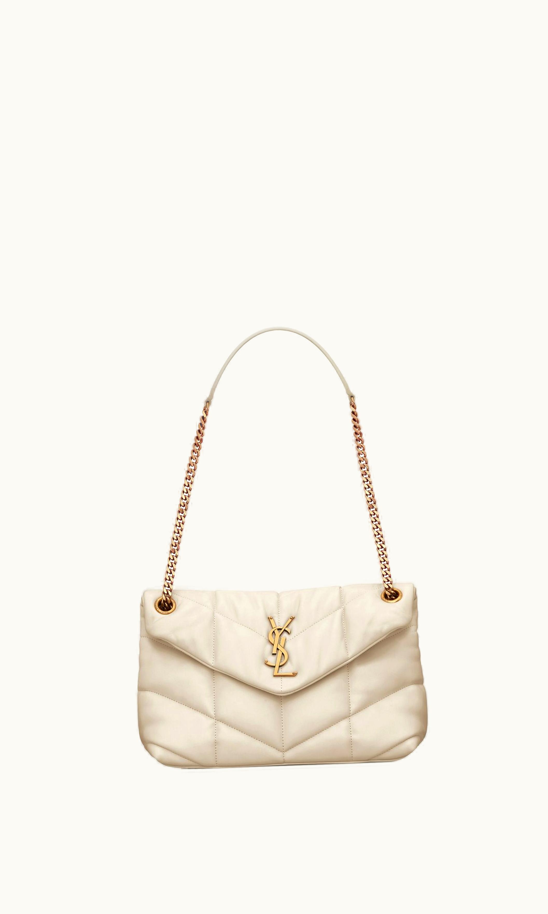 Saint Laurent Saint Laurent Puffer Small In Nappa Leather Blanc Vintage