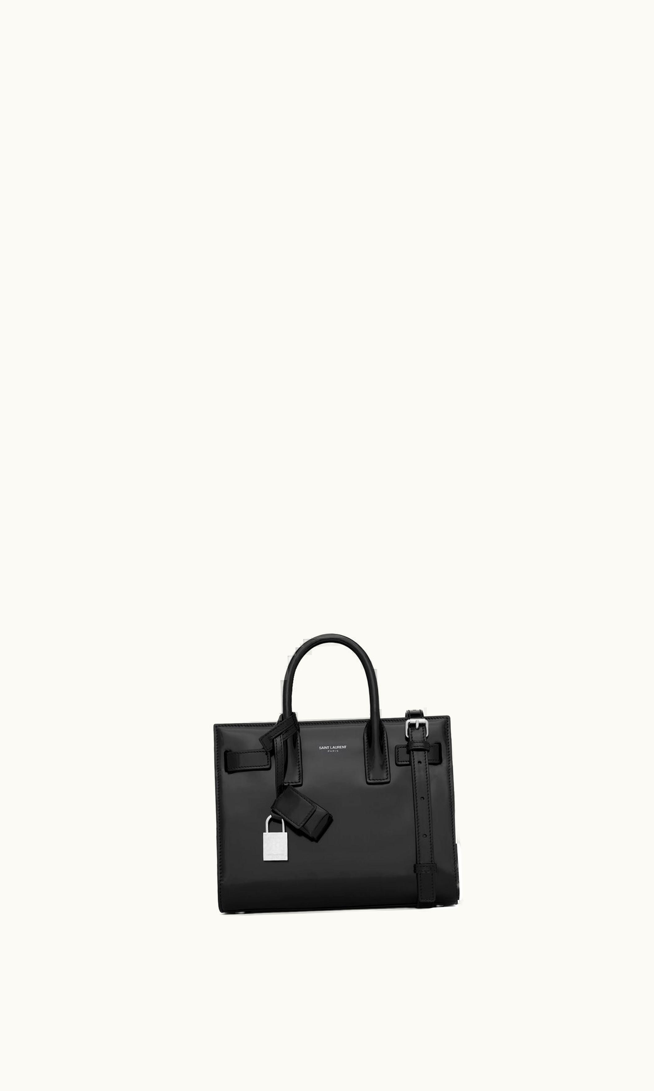Saint Laurent Saint Laurent Sac De Jour Nano In Shiny Leather Black