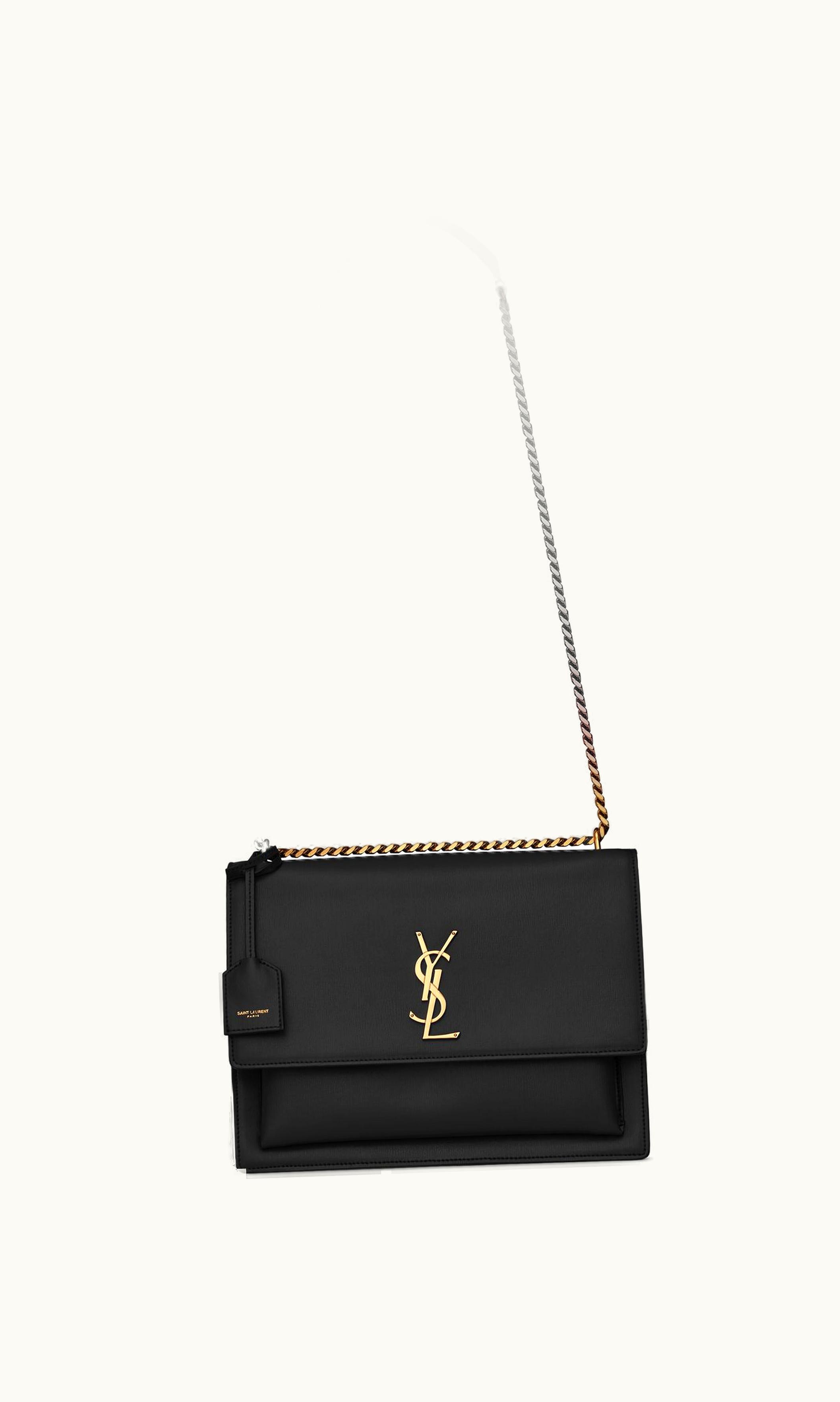 Saint Laurent Saint Laurent Sunset Large In Smooth Leather Noir