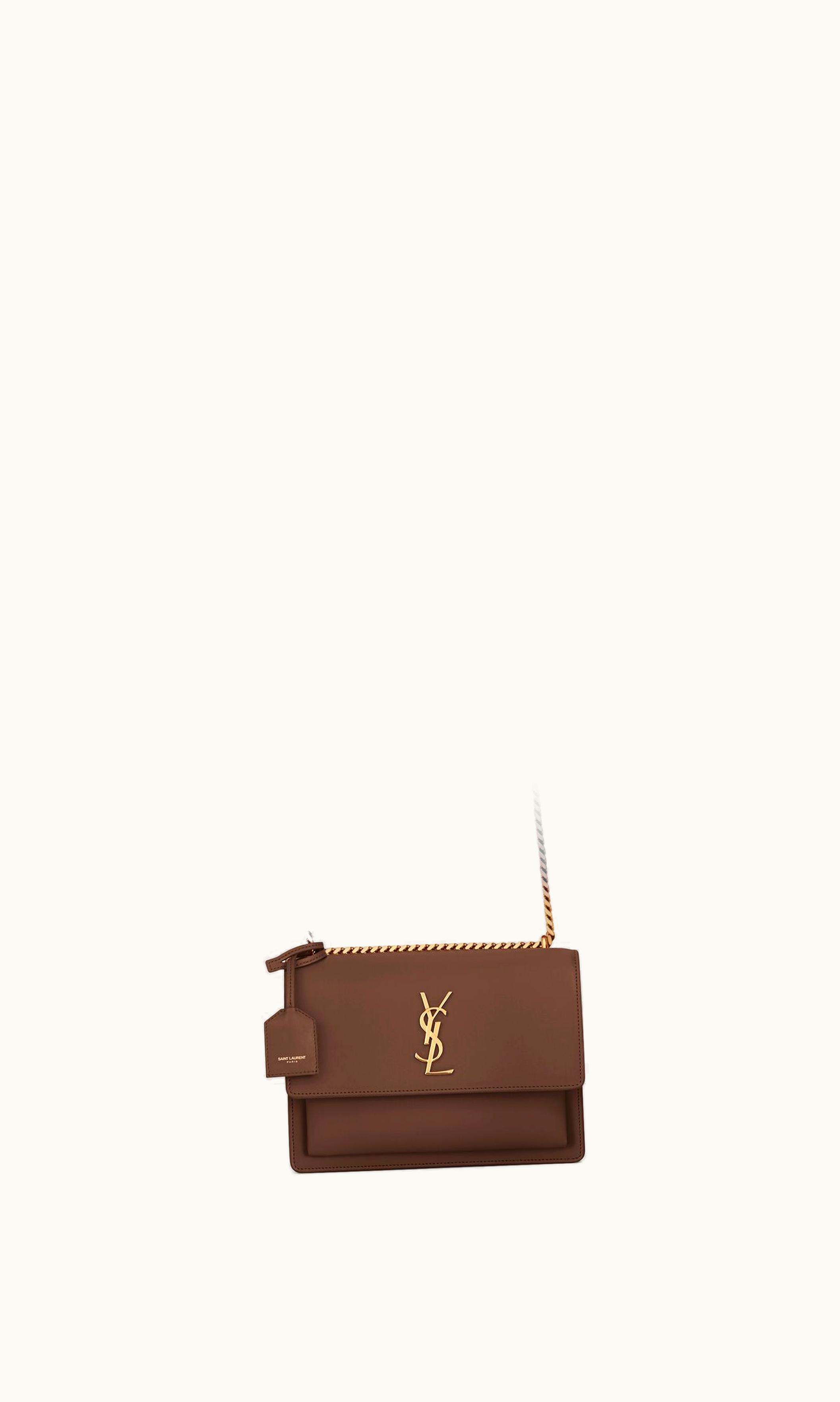 Saint Laurent Saint Laurent Sunset Medium In Smooth Leather Dark Chocolate