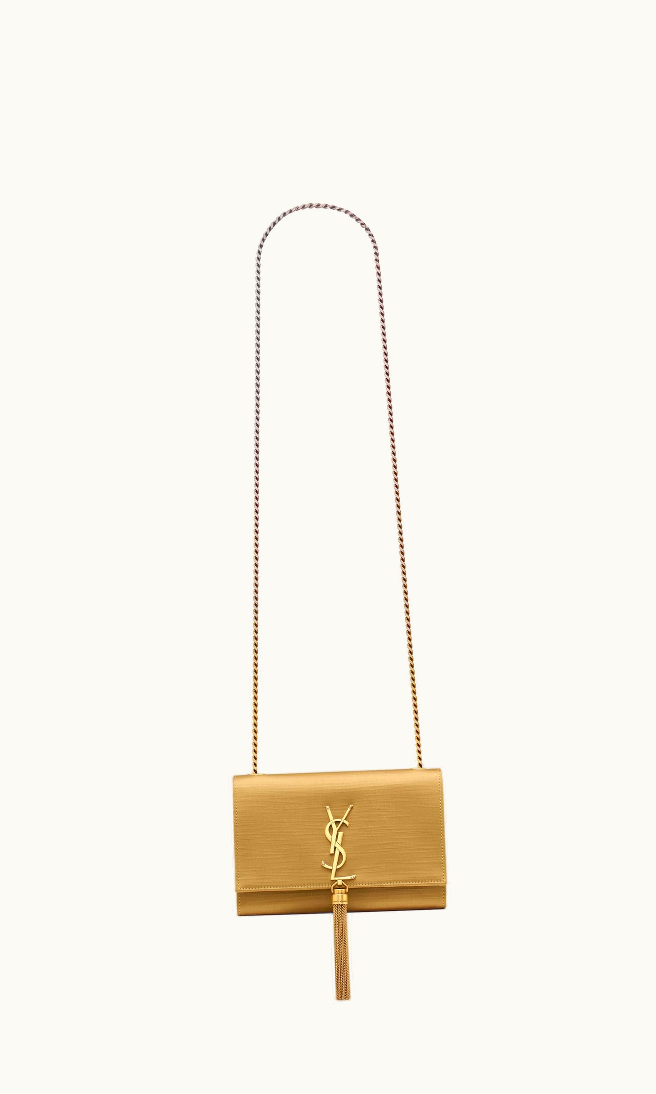 Saint Laurent Saint Laurent Kate Small Tassel Bag In Satin Gold Dust