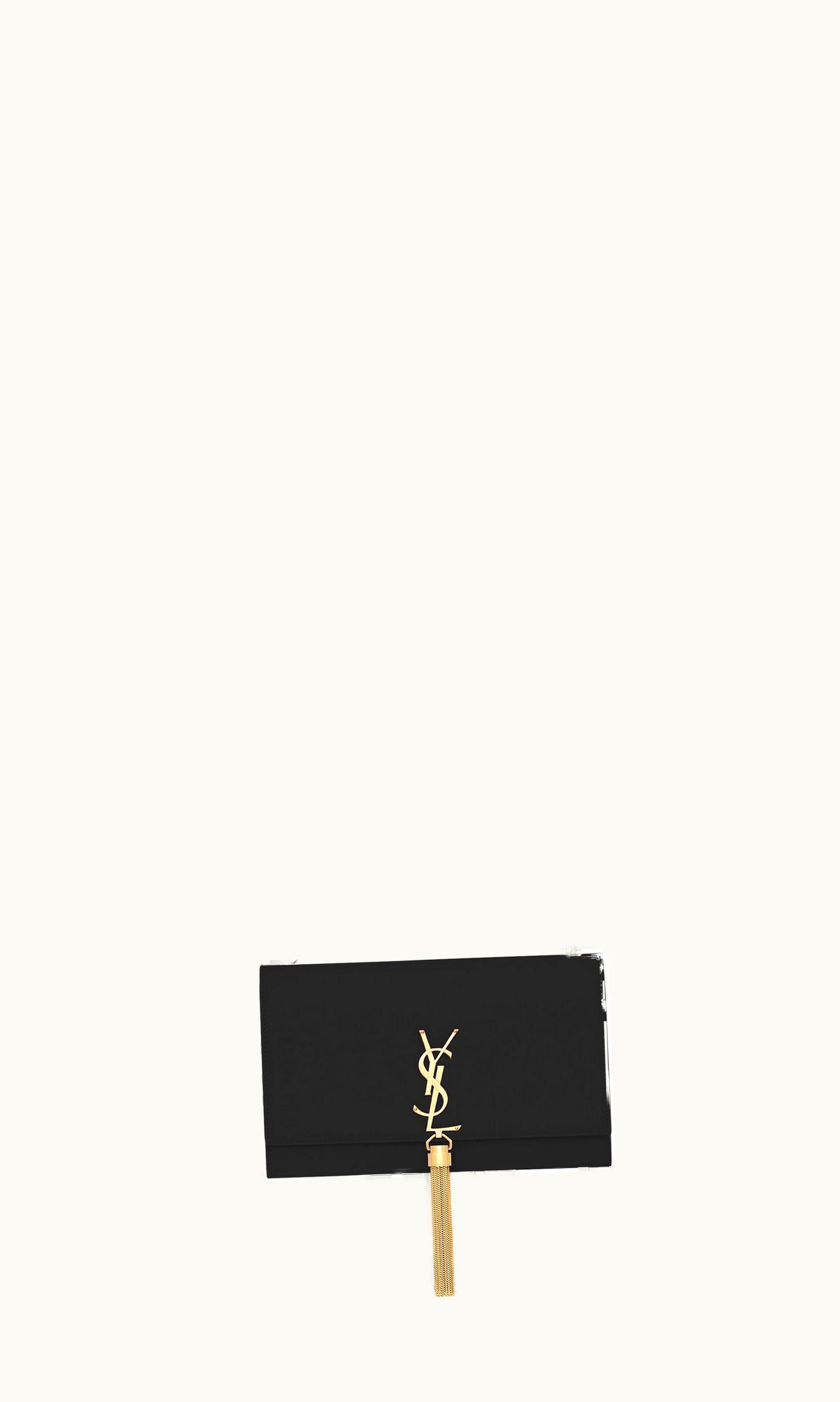 Saint Laurent Saint Laurent Kate Medium Tassel In Grain De Poudre Embossed Leather Black