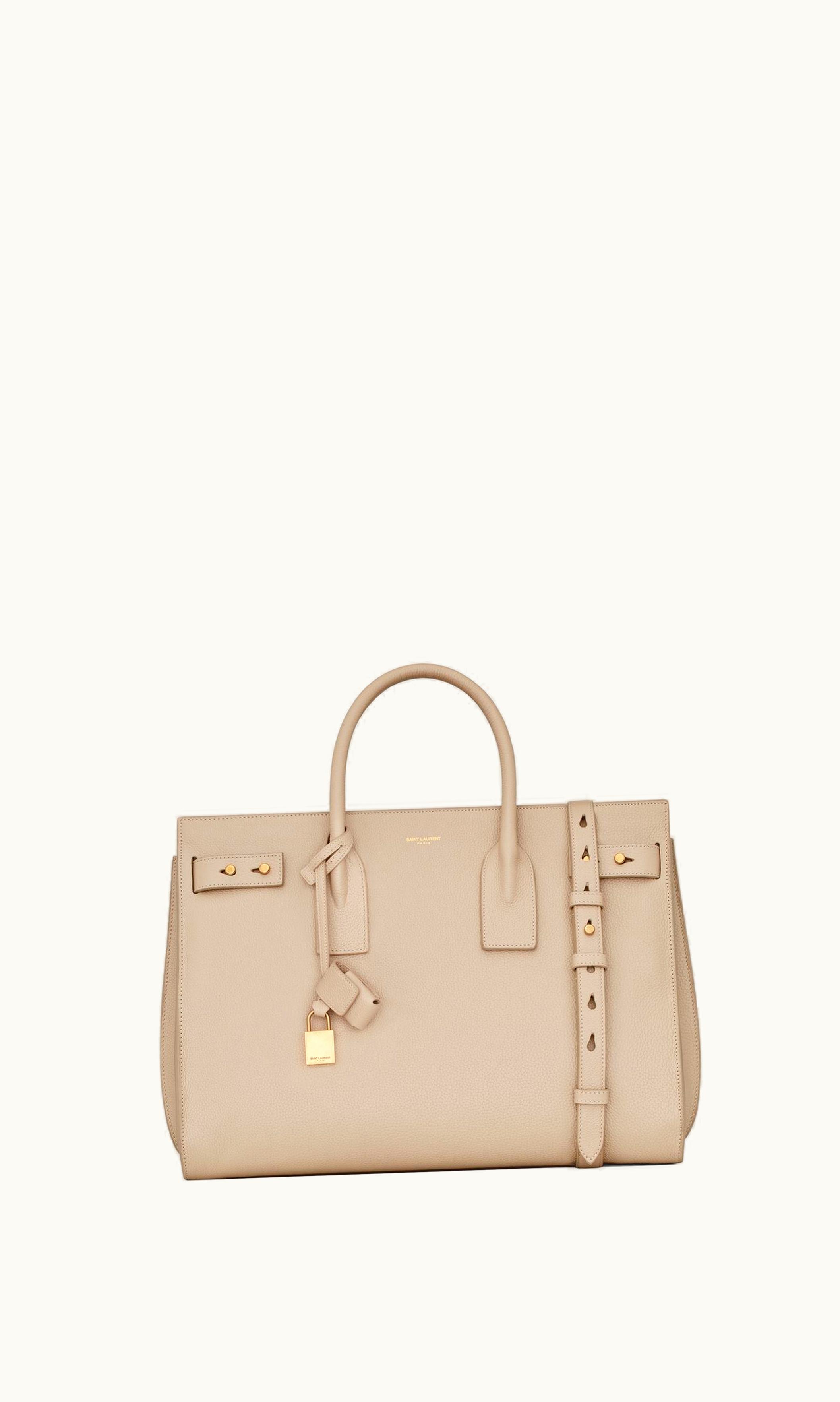 Saint Laurent Saint Laurent Sac De Jour Medium In Supple Grained Leather Sea Salt