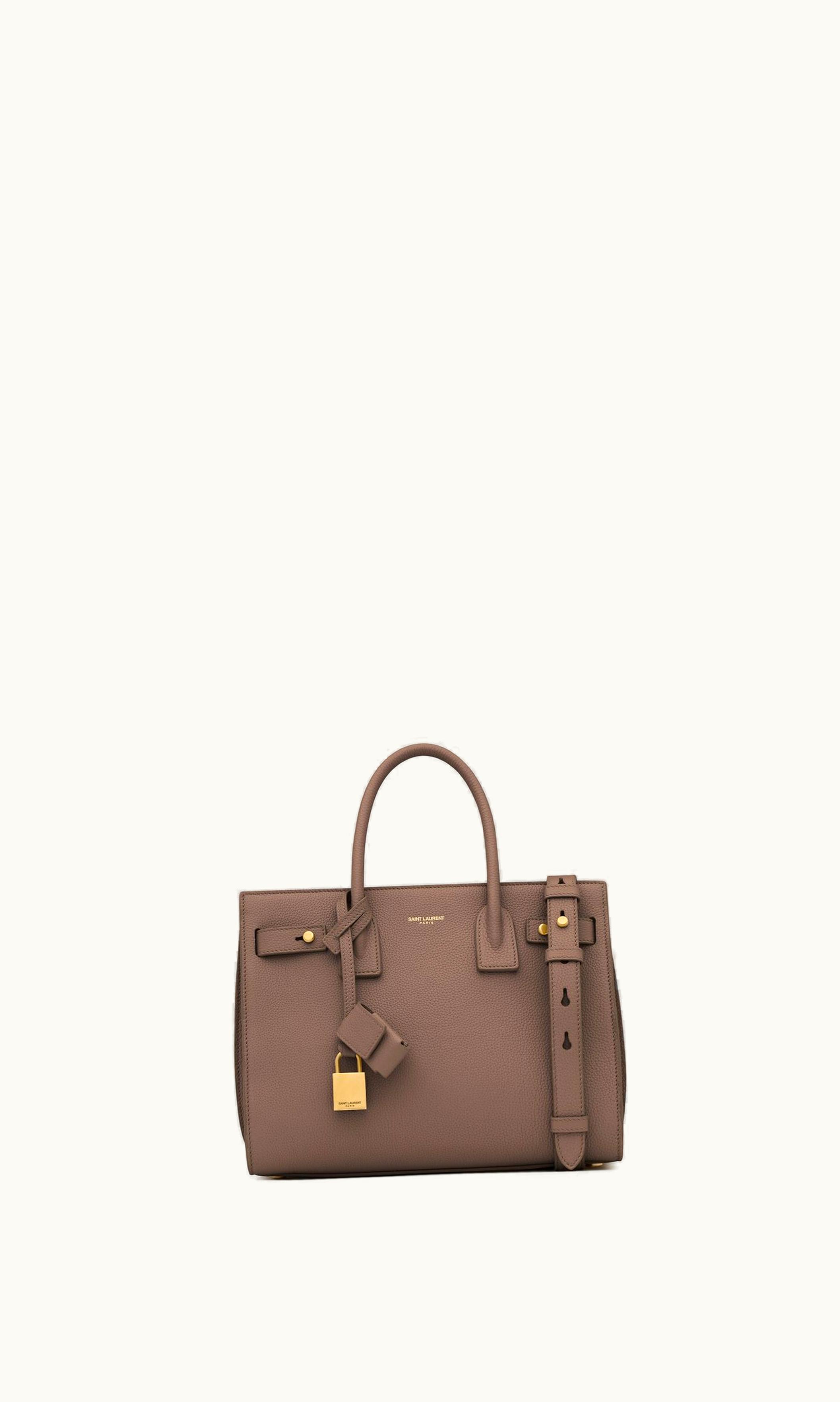 Saint Laurent Saint Laurent Sac De Jour Baby In Supple Grained Leather Dark Noisette