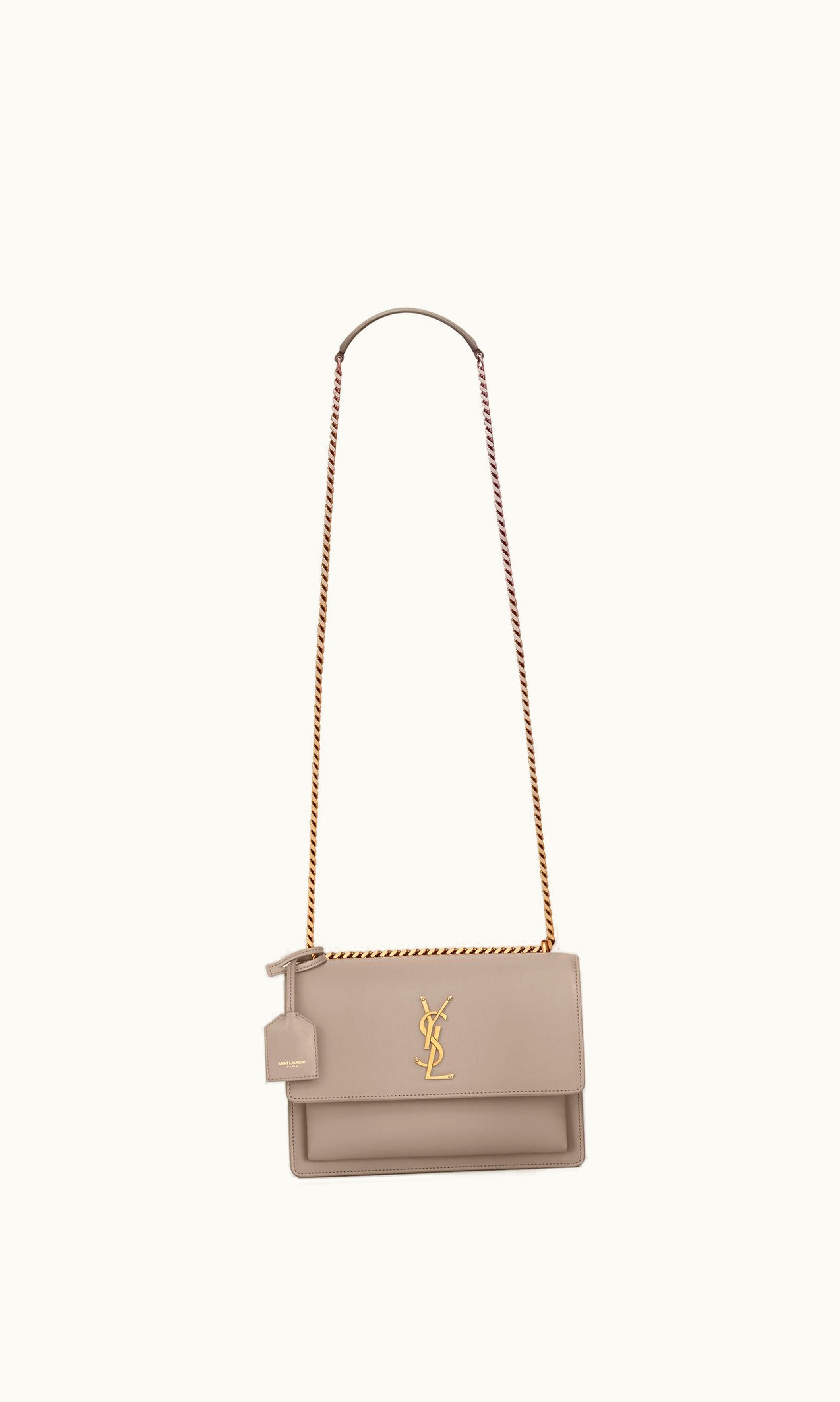 Saint Laurent Saint Laurent Sunset Medium In Smooth Leather Greyish Brown