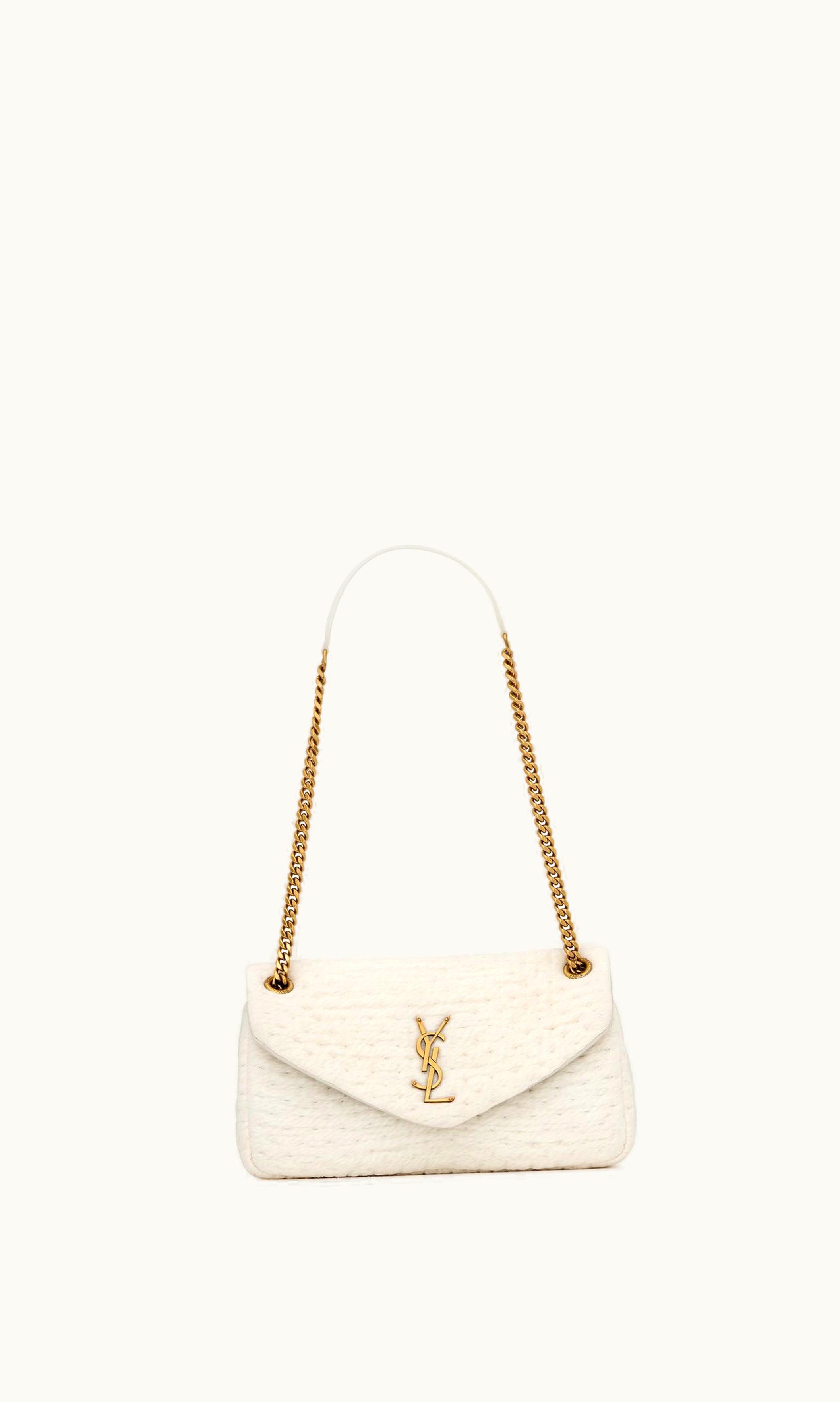 Saint Laurent Saint Laurent Calypso In Organza And Lambskin White Corn And Cream
