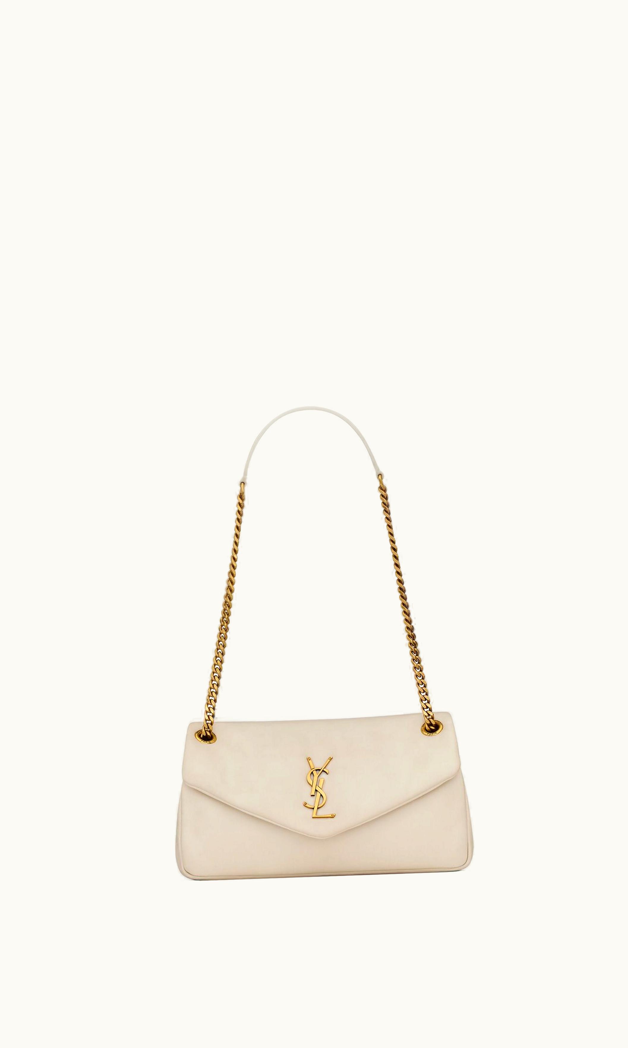 Saint Laurent Saint Laurent Calypso In Plunged Lambskin Blanc Vintage